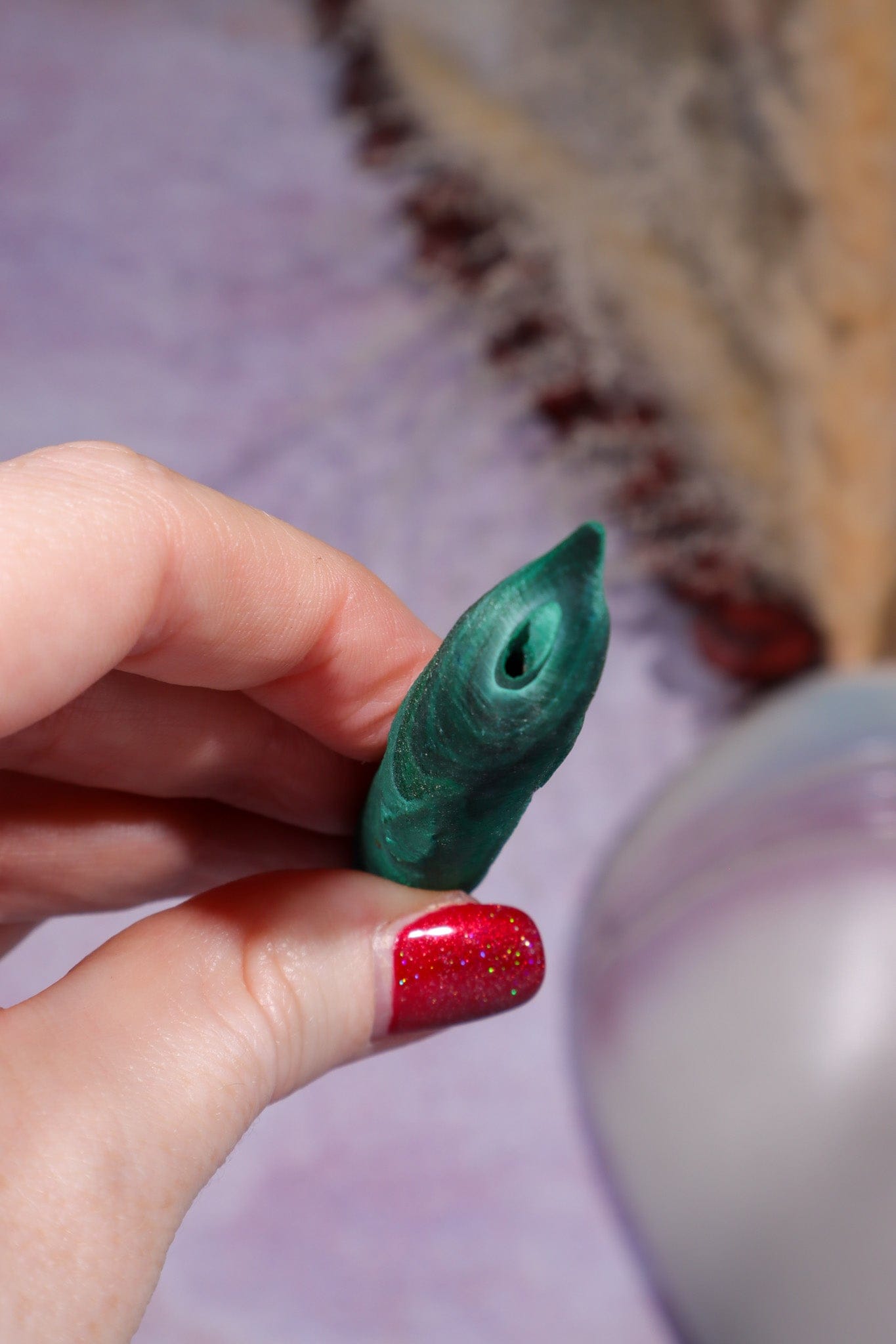 Malachite Stalactite 28gr,  Zaire- Congo Minerals Tali & Loz Crystals