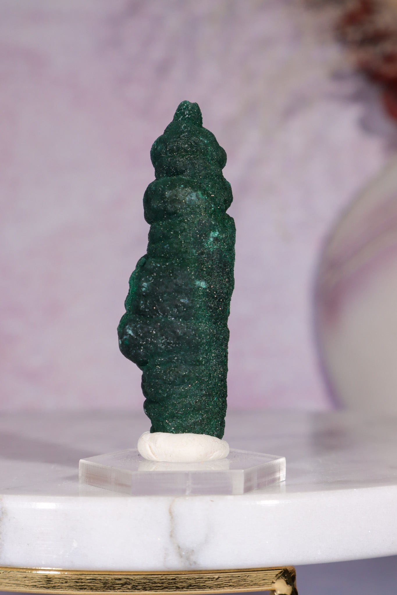 Malachite Stalactite 29gr,  Zaire- Congo Minerals Tali & Loz Crystals