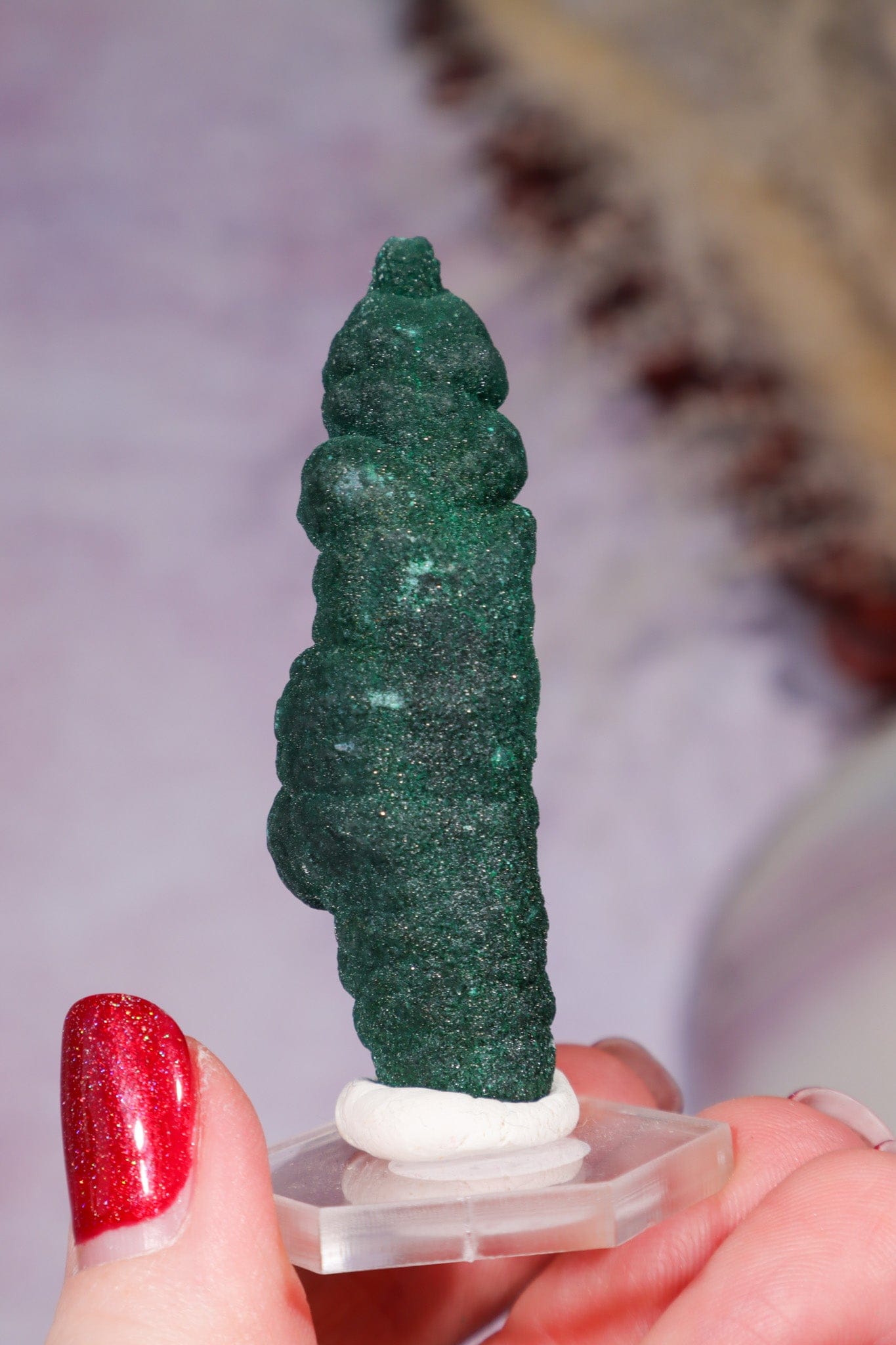Malachite Stalactite 29gr,  Zaire- Congo Minerals Tali & Loz Crystals