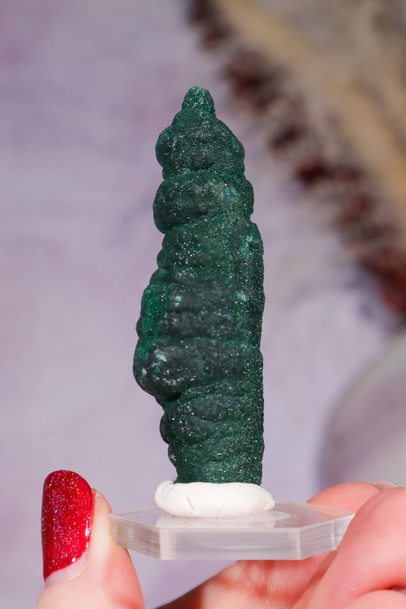 Malachite Stalactite 29gr,  Zaire- Congo Minerals Tali & Loz Crystals
