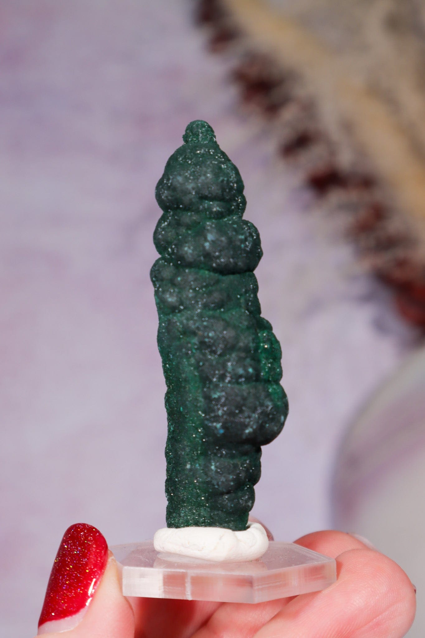 Malachite Stalactite 29gr,  Zaire- Congo Minerals Tali & Loz Crystals