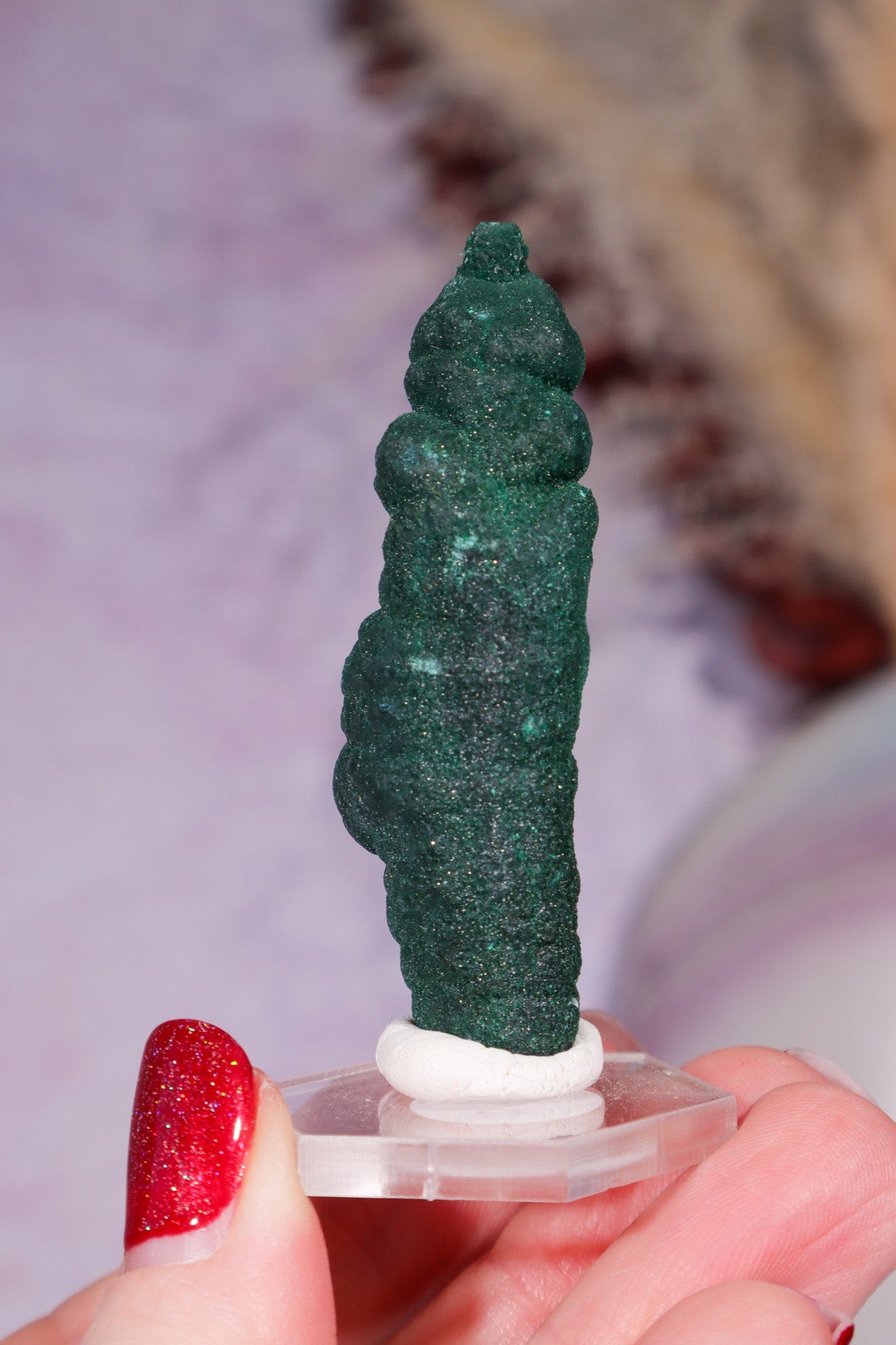Malachite Stalactite 29gr,  Zaire- Congo Minerals Tali & Loz Crystals