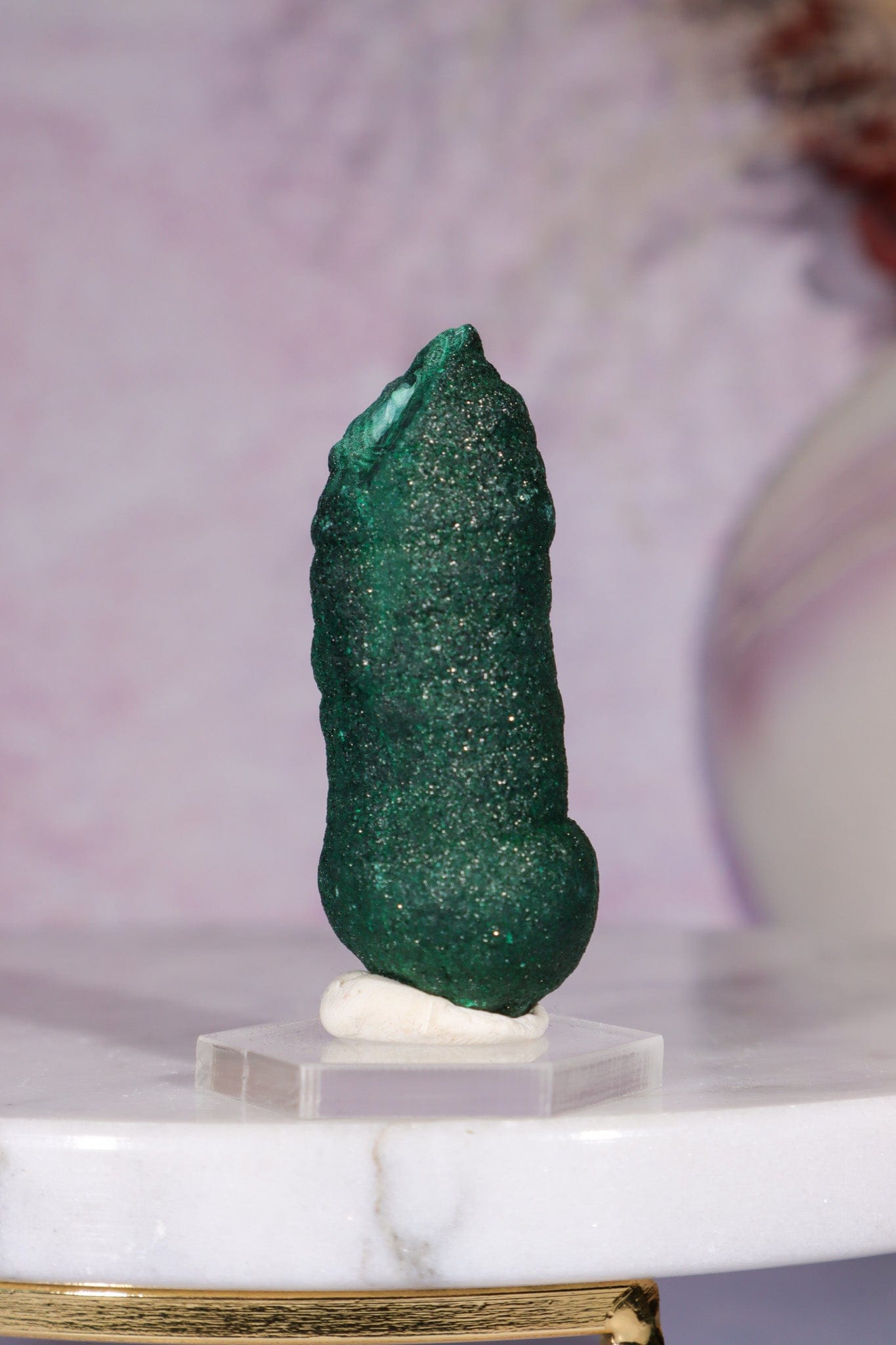 Malachite Stalactite 42gr,  Zaire- Congo Minerals Tali & Loz Crystals