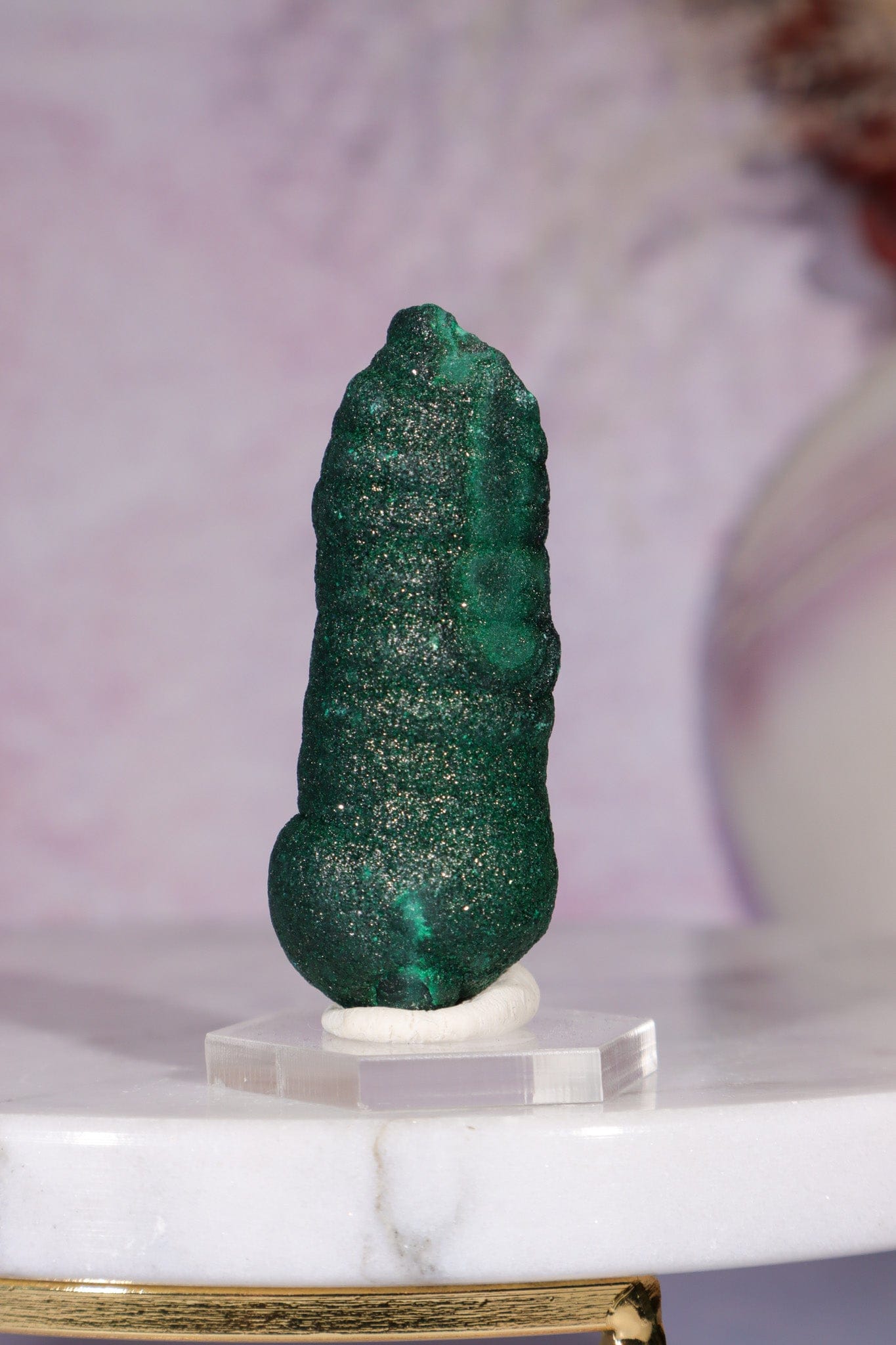 Malachite Stalactite 42gr,  Zaire- Congo Minerals Tali & Loz Crystals