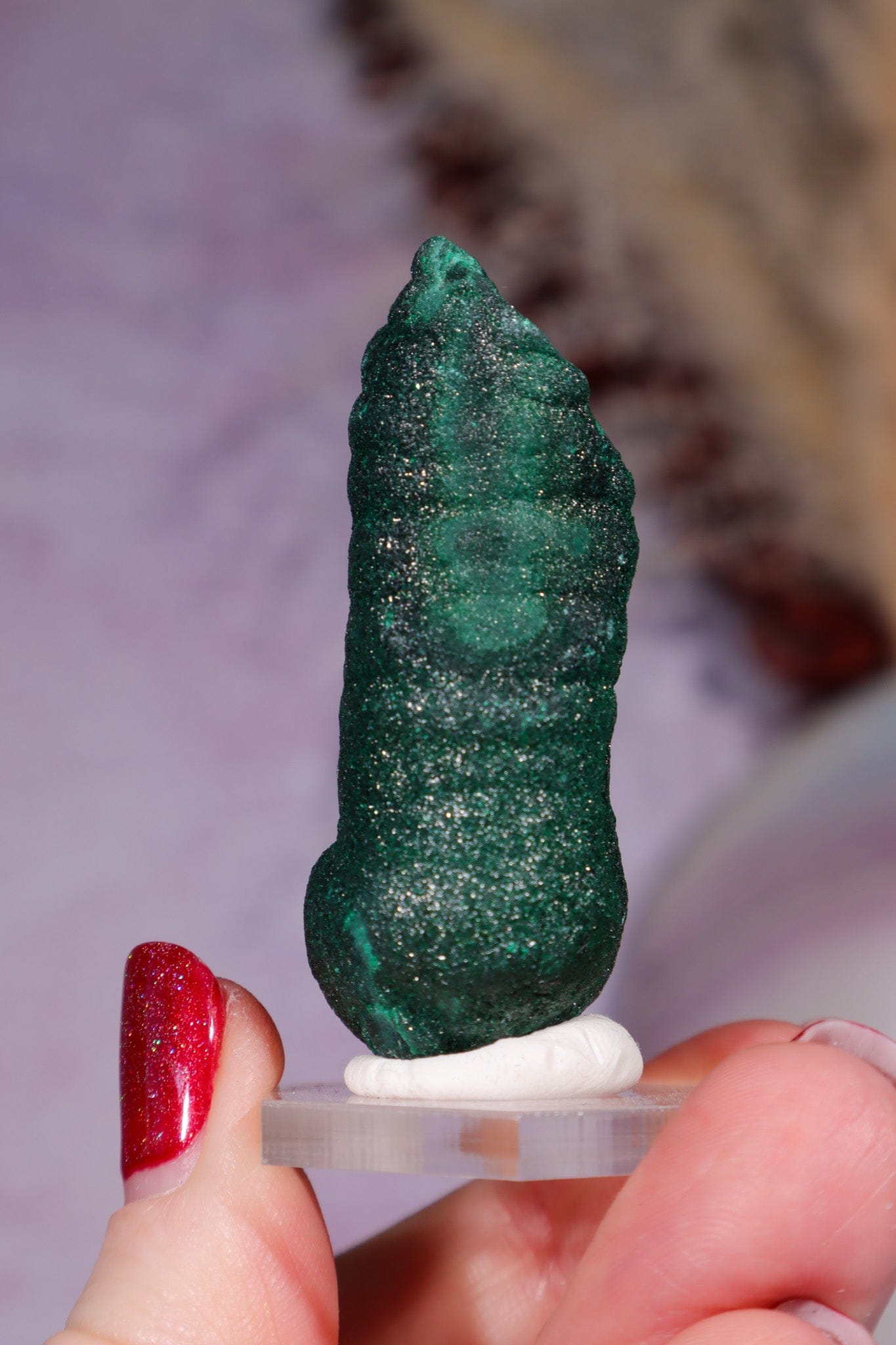 Malachite Stalactite 42gr,  Zaire- Congo Minerals Tali & Loz Crystals