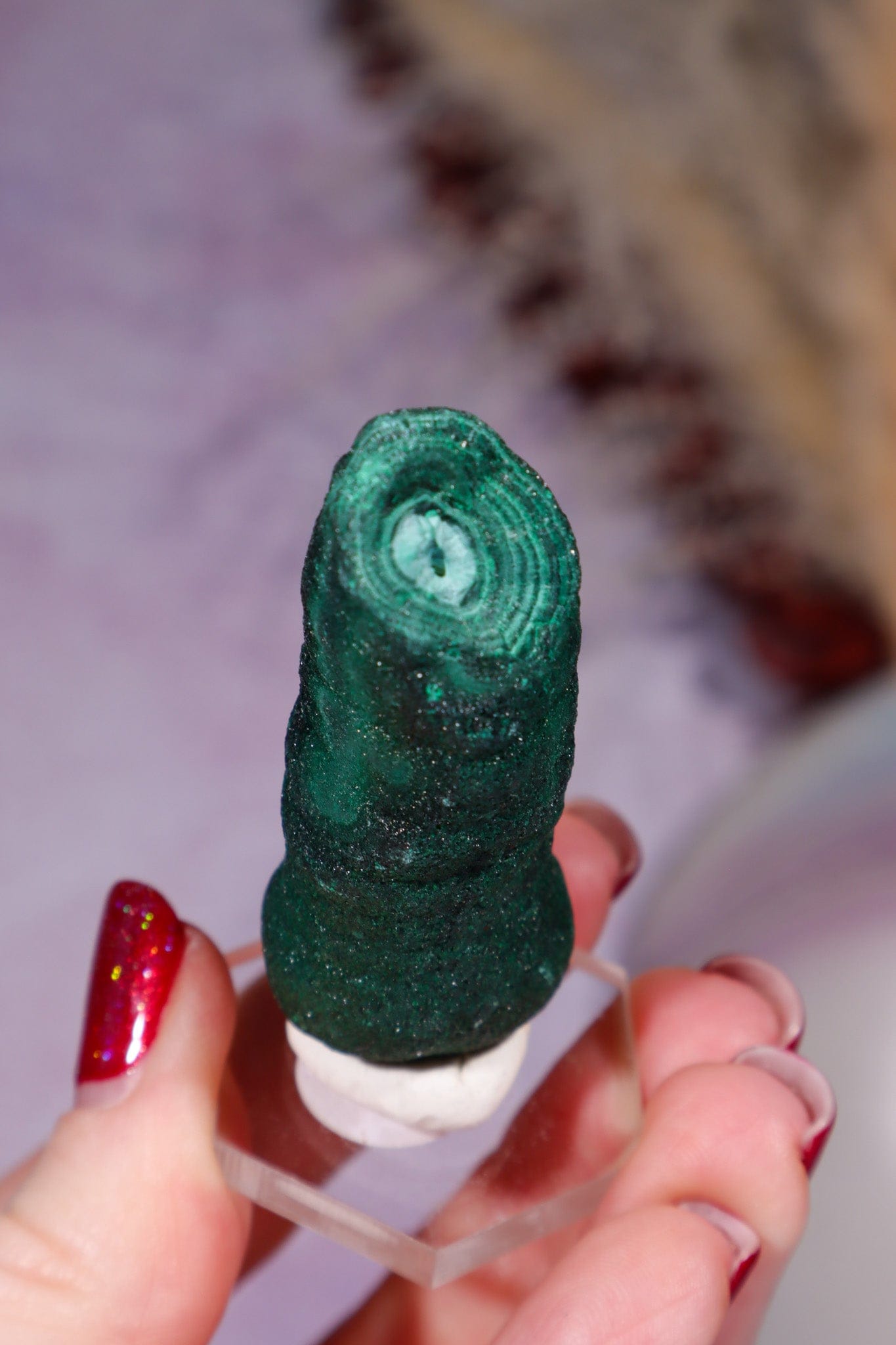 Malachite Stalactite 42gr,  Zaire- Congo Minerals Tali & Loz Crystals