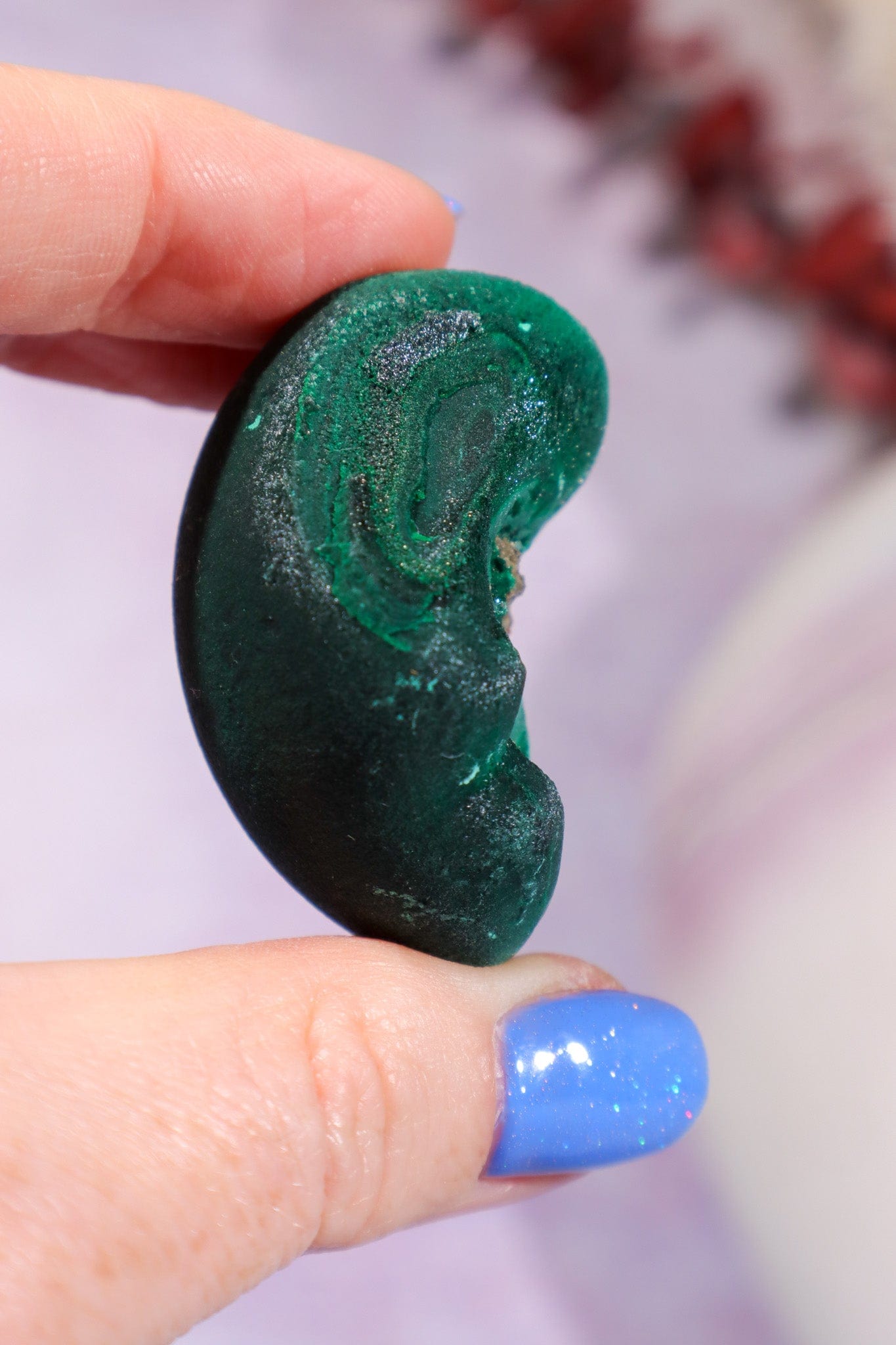 Malachite Stalactite 73gr | Zaire- Congo Minerals Tali & Loz Crystals