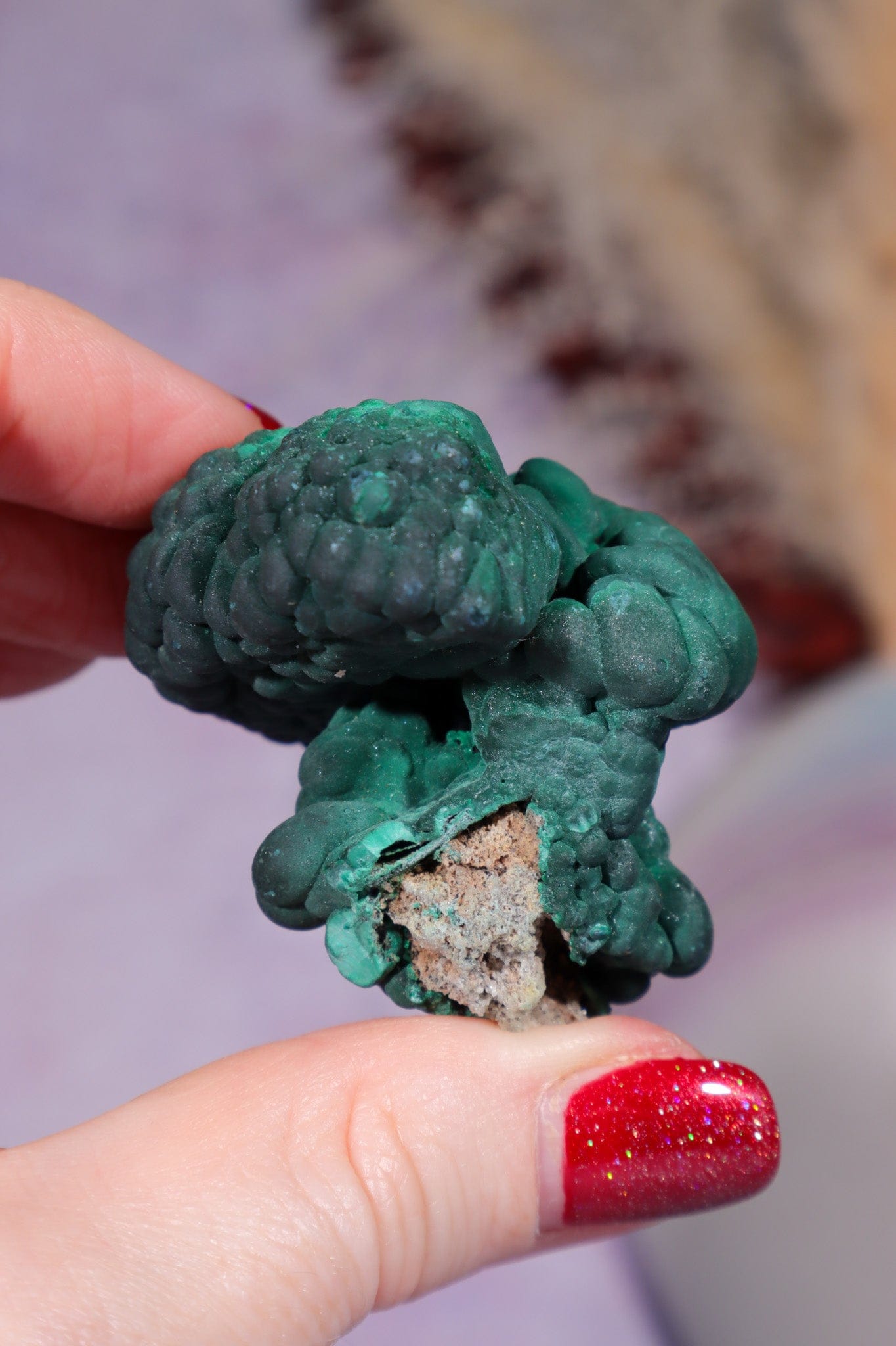 Malachite Stalactite 83gr , Zaire- Congo Minerals Tali & Loz Crystals
