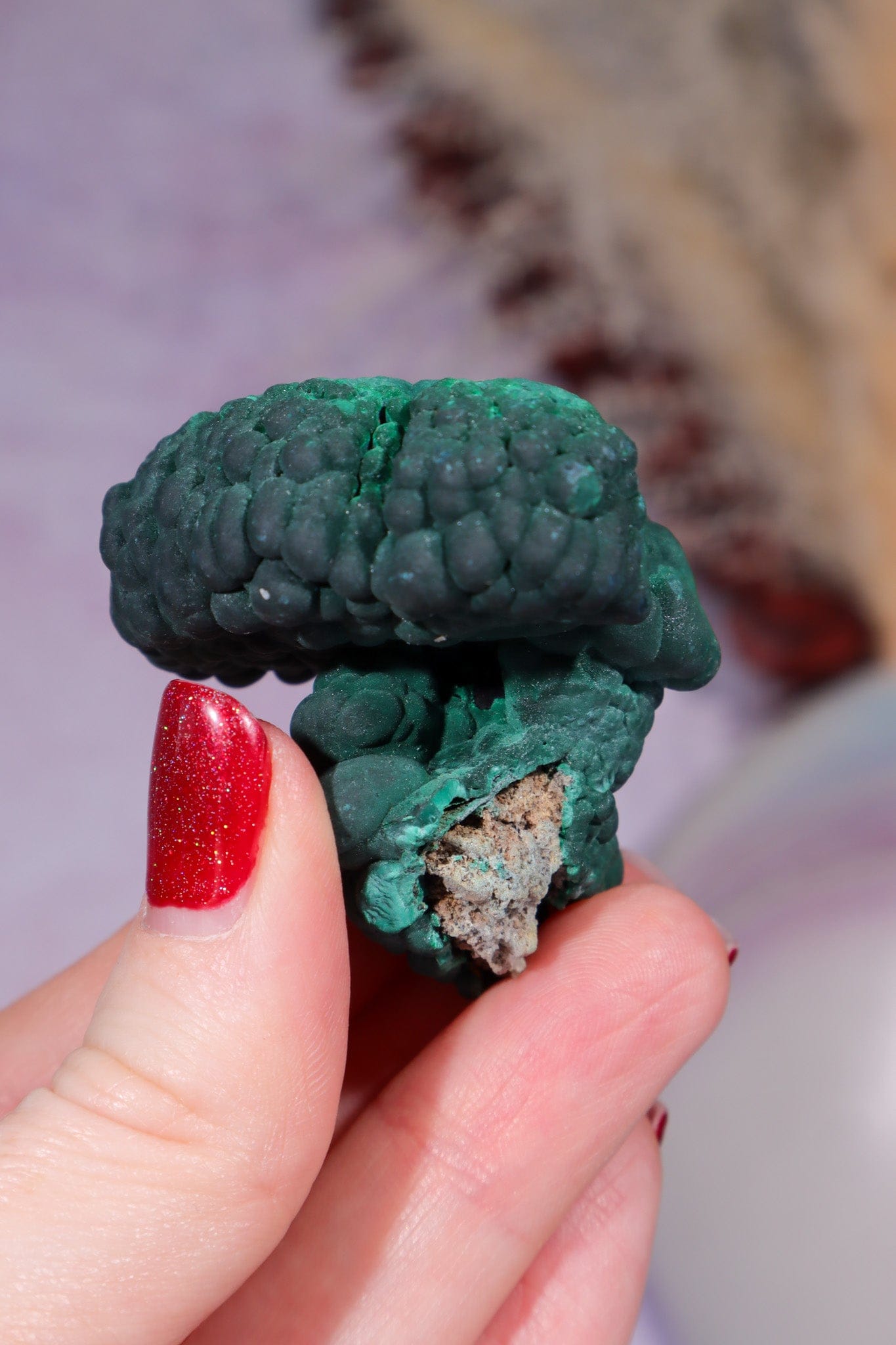 Malachite Stalactite 83gr , Zaire- Congo Minerals Tali & Loz Crystals