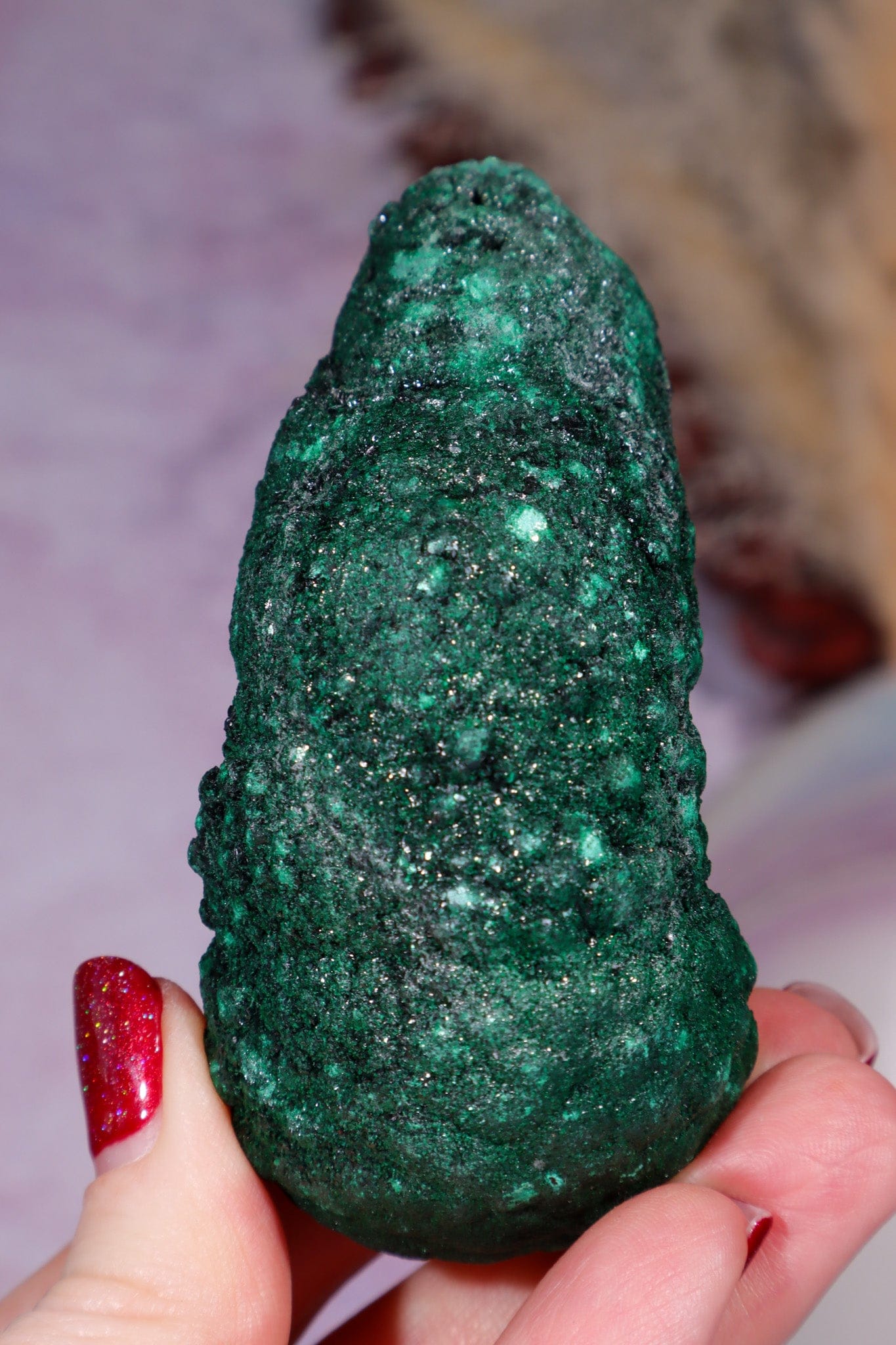 Malachite Stalactite Specimen 203gr, Zaire- Congo Minerals Tali & Loz Crystals