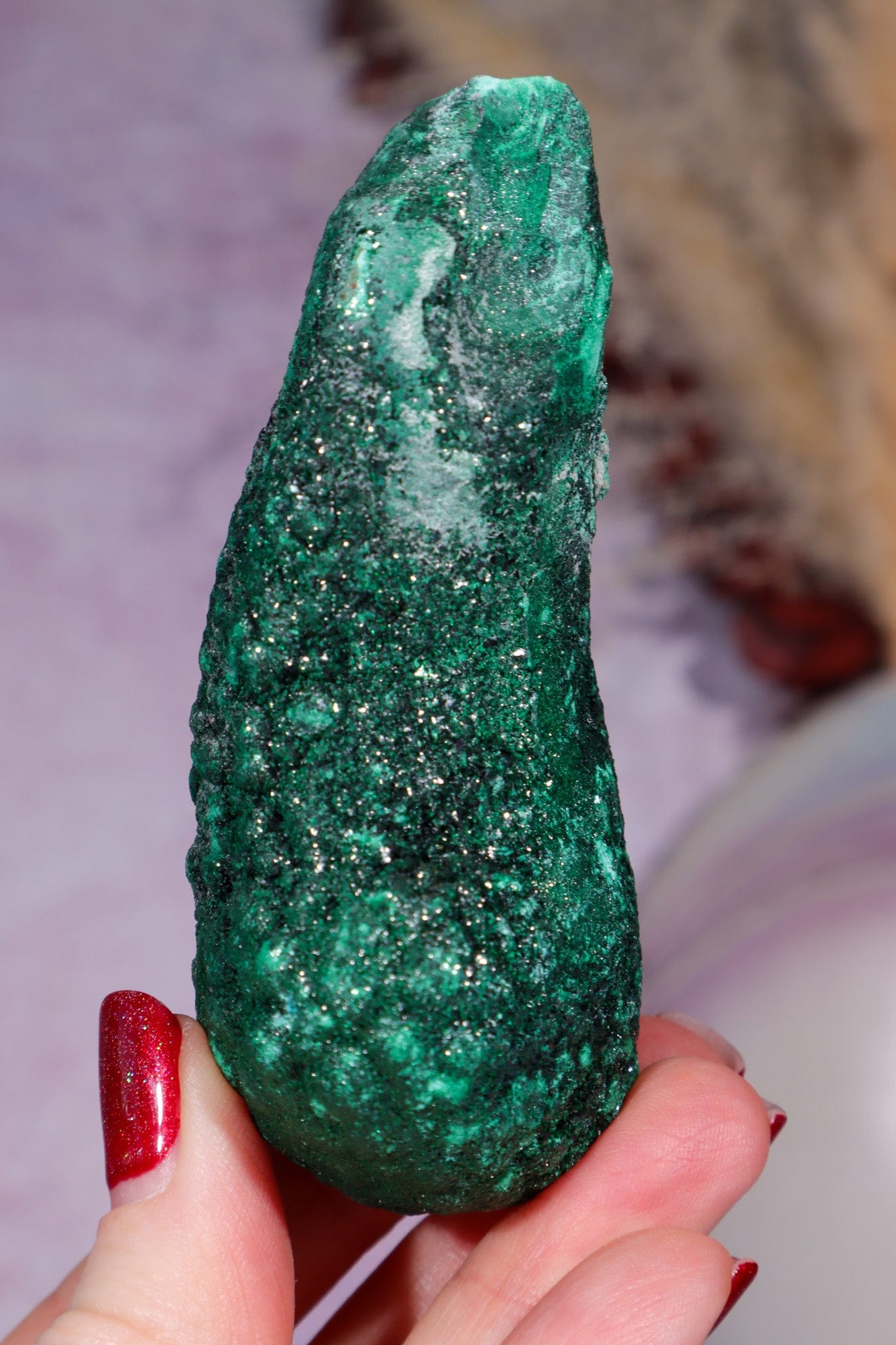Malachite Stalactite Specimen 203gr, Zaire- Congo Minerals Tali & Loz Crystals
