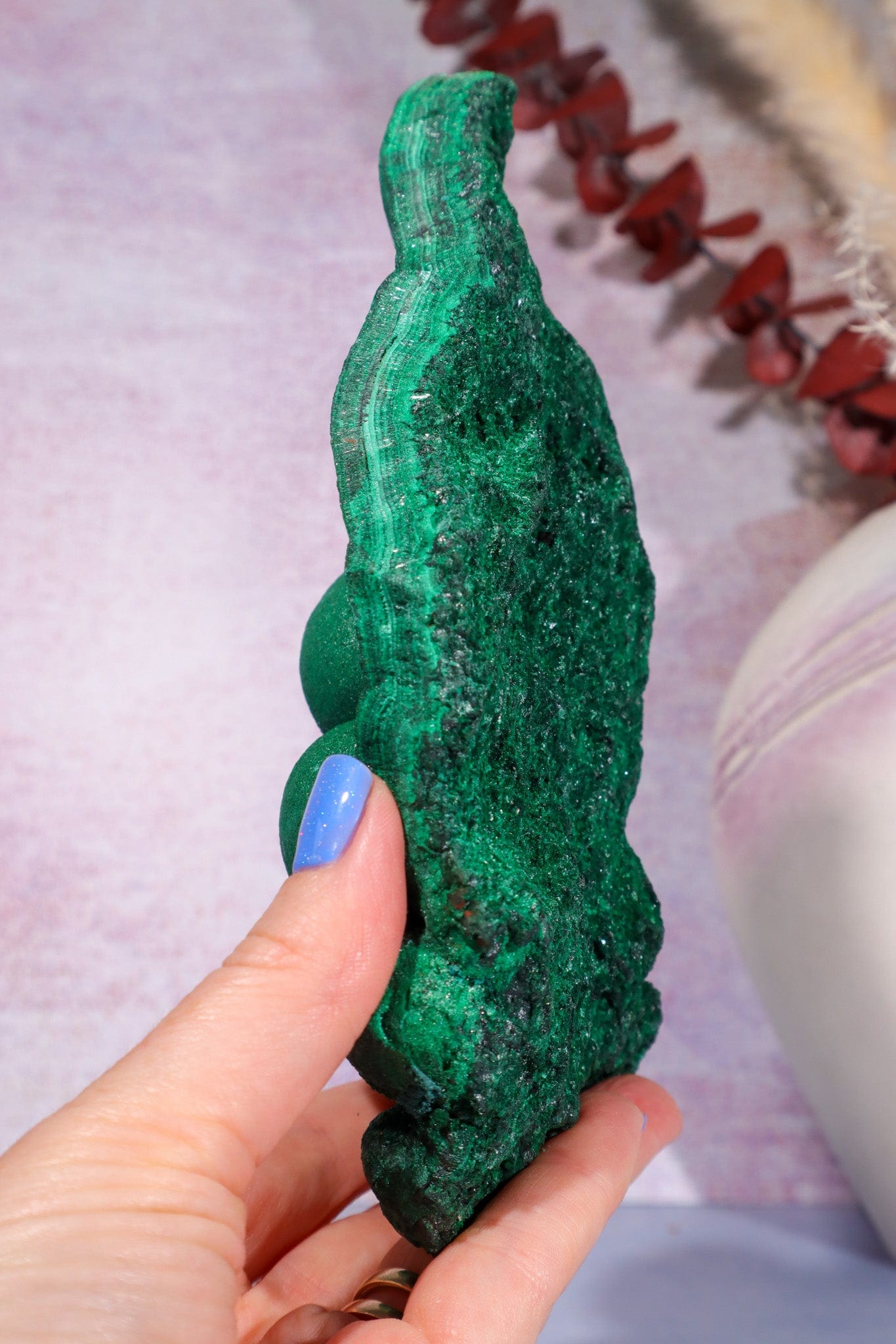 Malachite Twin Stalactite Specimen 0.7KG | Zaire- Congo Minerals Tali & Loz Crystals