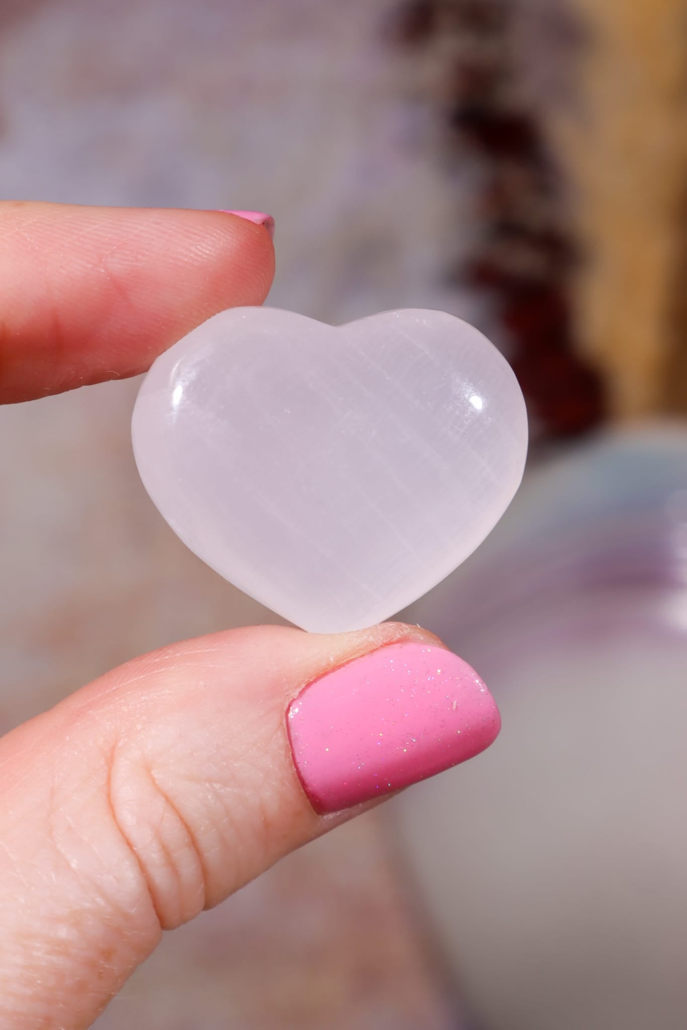 Mangano Calcite Heart | Small | Intuitively Chosen Heart Tali & Loz Crystals