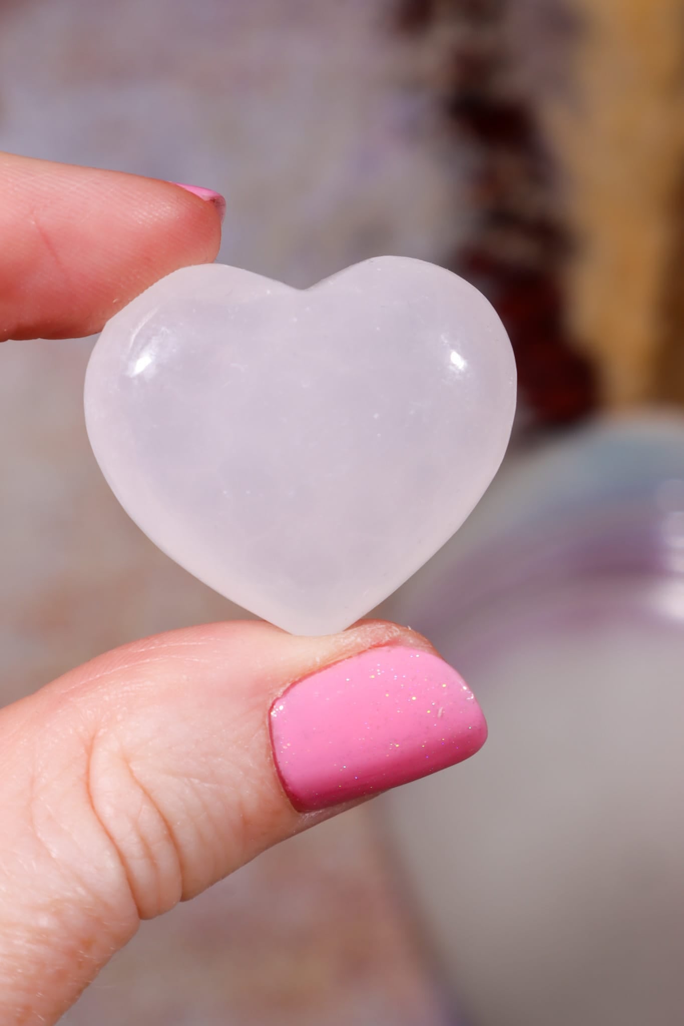 Mangano Calcite Heart | Small | Intuitively Chosen Heart Tali & Loz Crystals