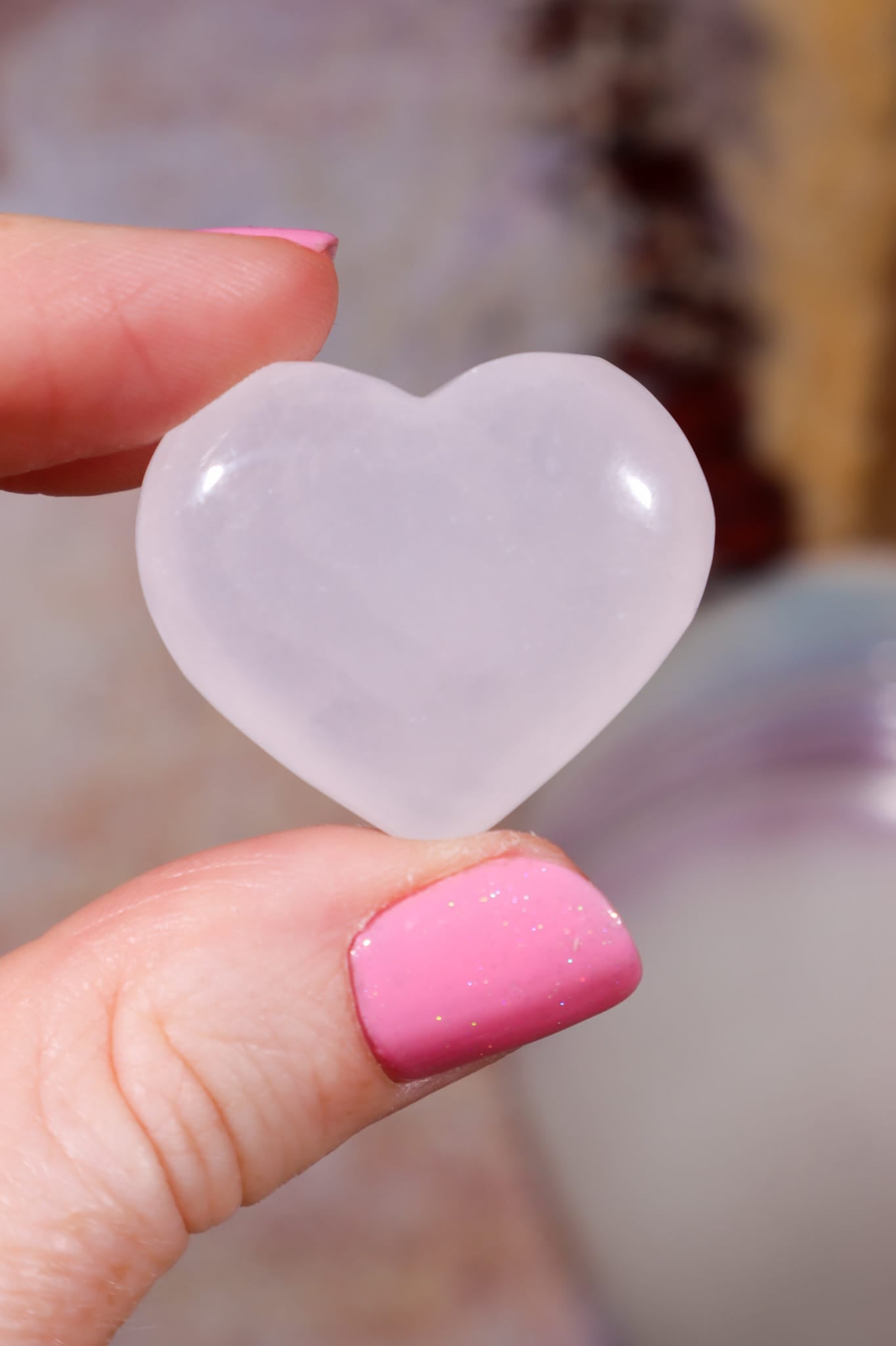 Mangano Calcite Heart | Small | Intuitively Chosen Heart Tali & Loz Crystals