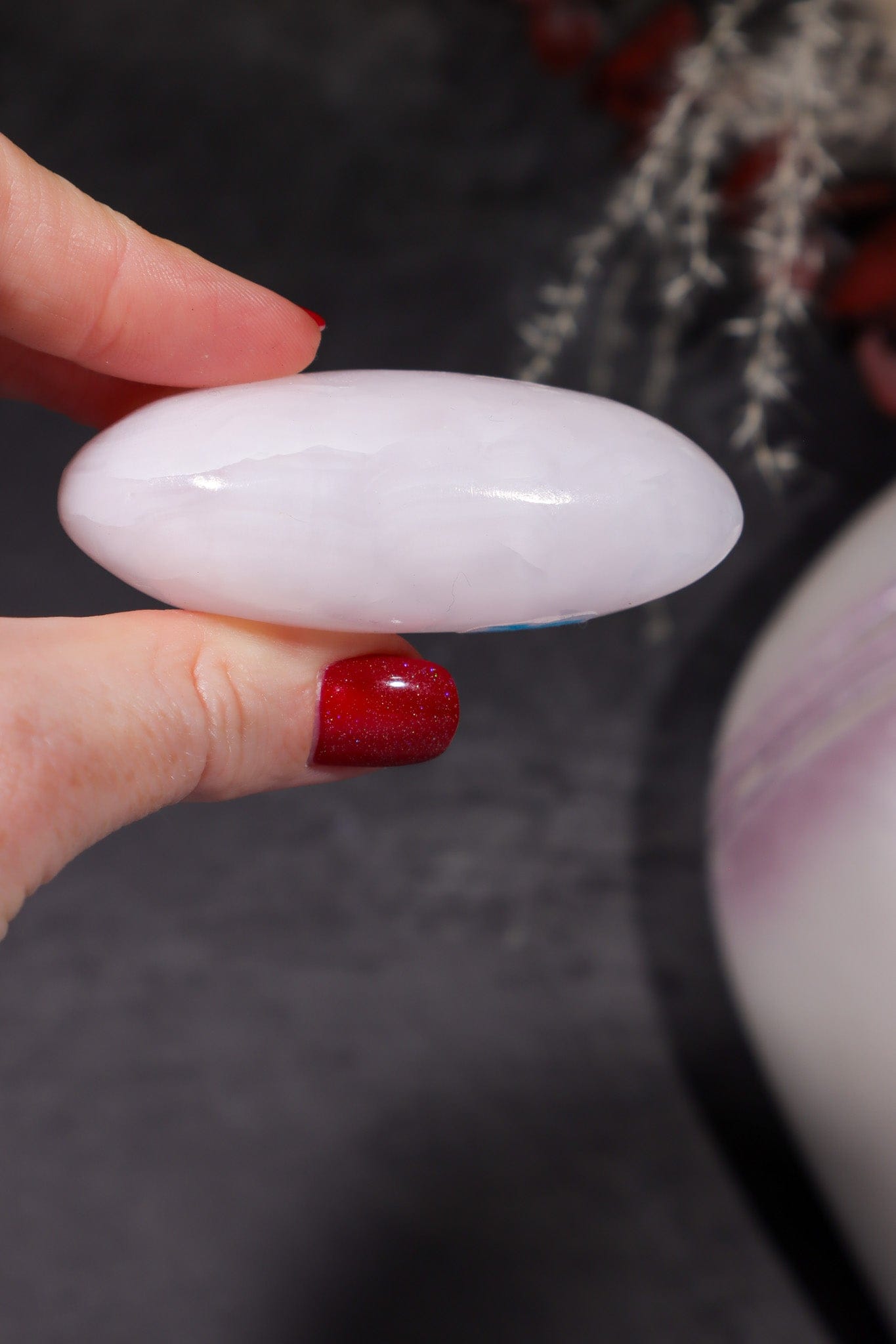 Mangano Calcite Palmstones 130 Grams Palmstones Tali & Loz Crystals