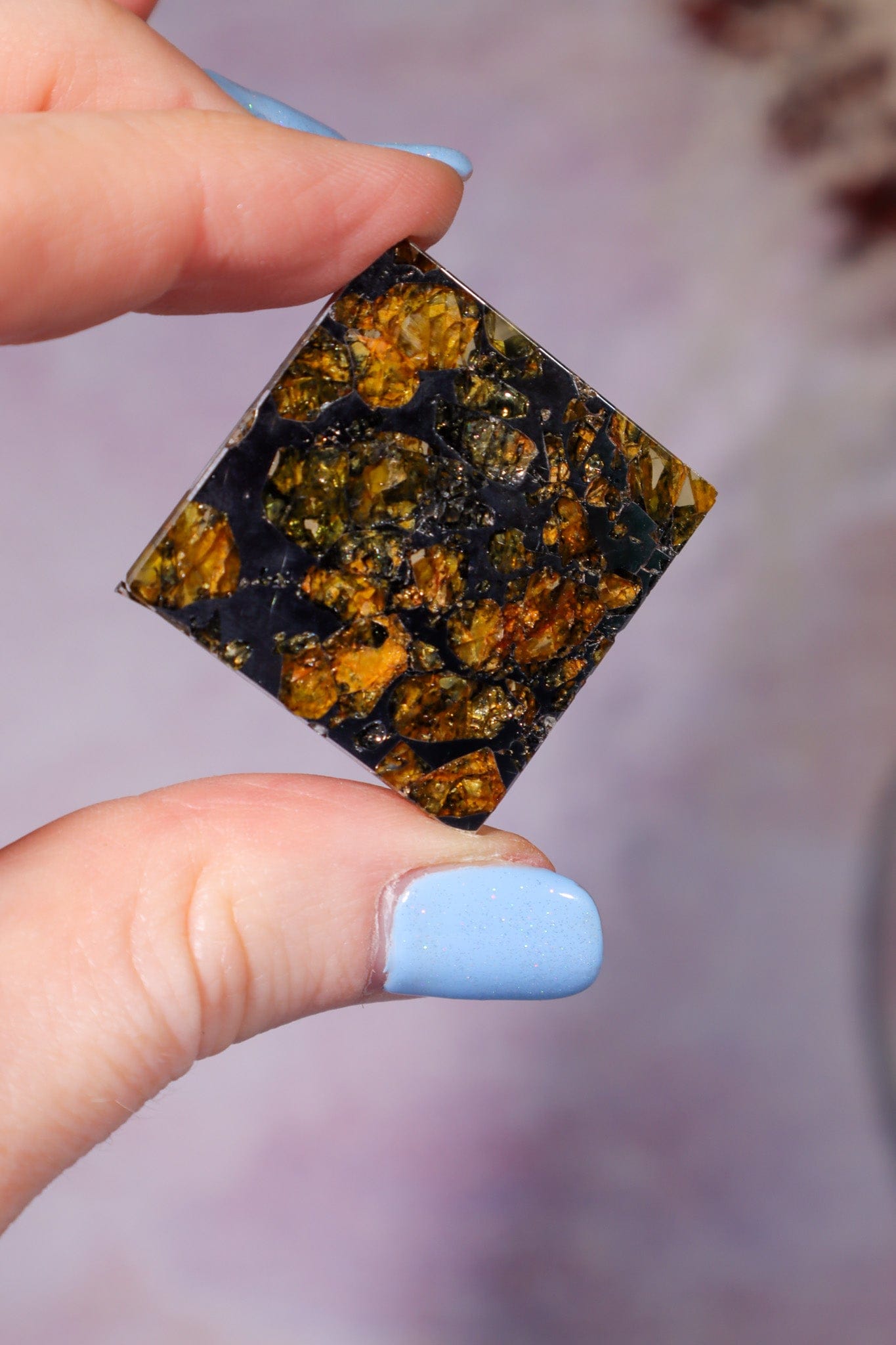 Meteorite Pallasite With Olivine 3cm Meteorite Tali & Loz Crystals