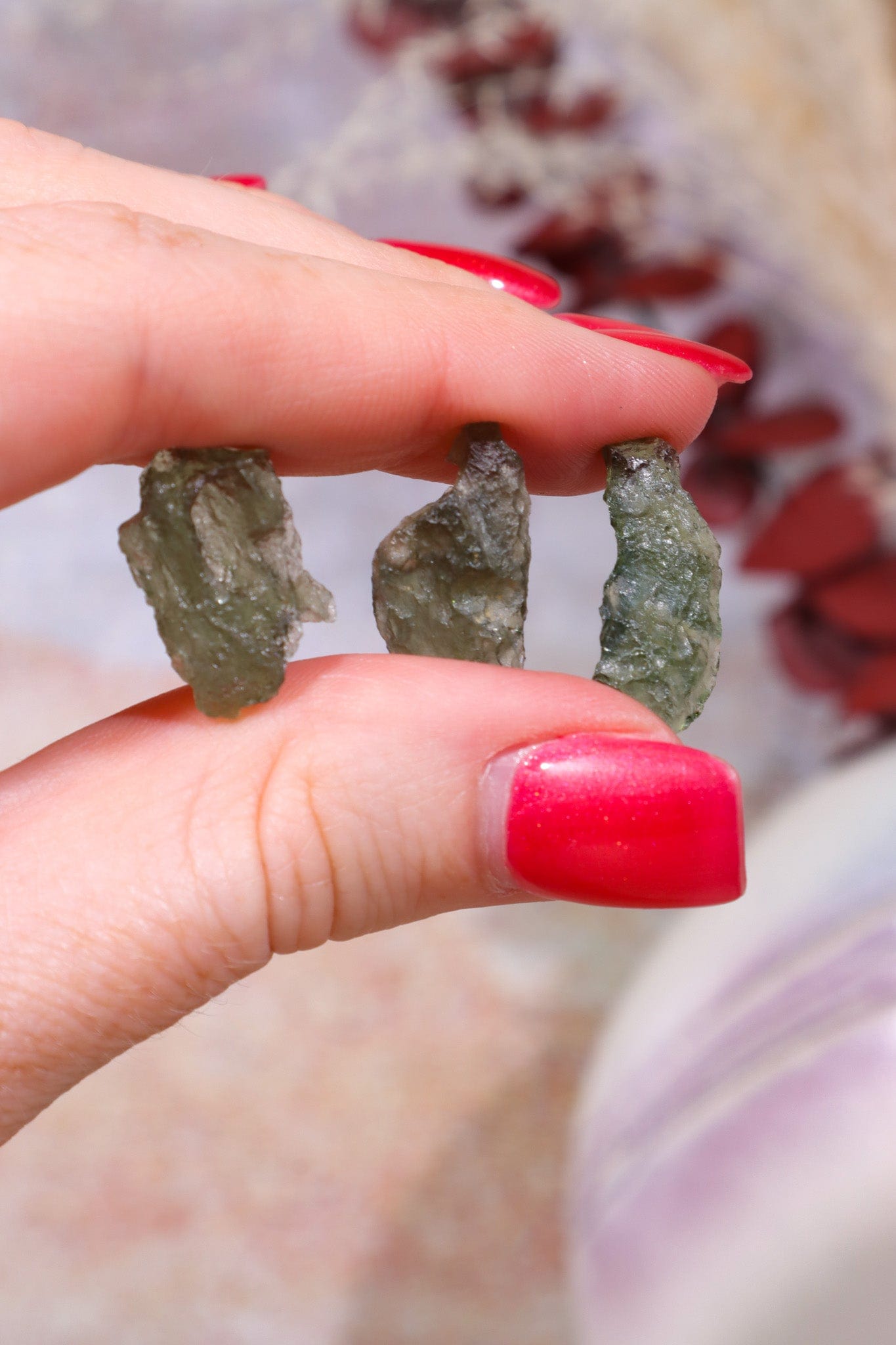 Moldavite Tektite - Intuitively Chosen Tektites 0.80 - 0.90 Grams Tali & Loz Crystals