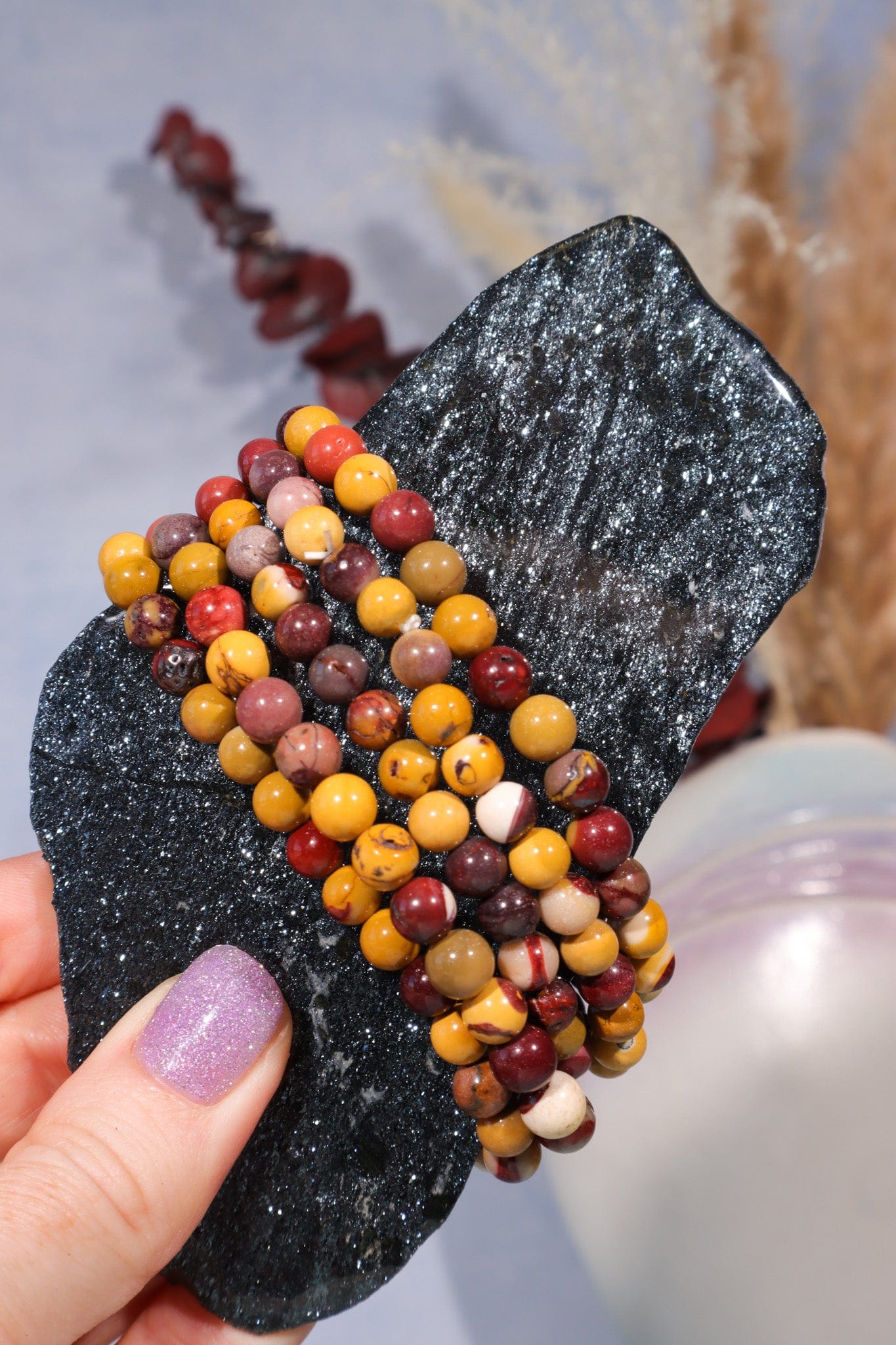 Mookaite Beaded Bracelet (Bead Size: 0.6cm), Intuitively Chosen Bracelets Tali & Loz Crystals