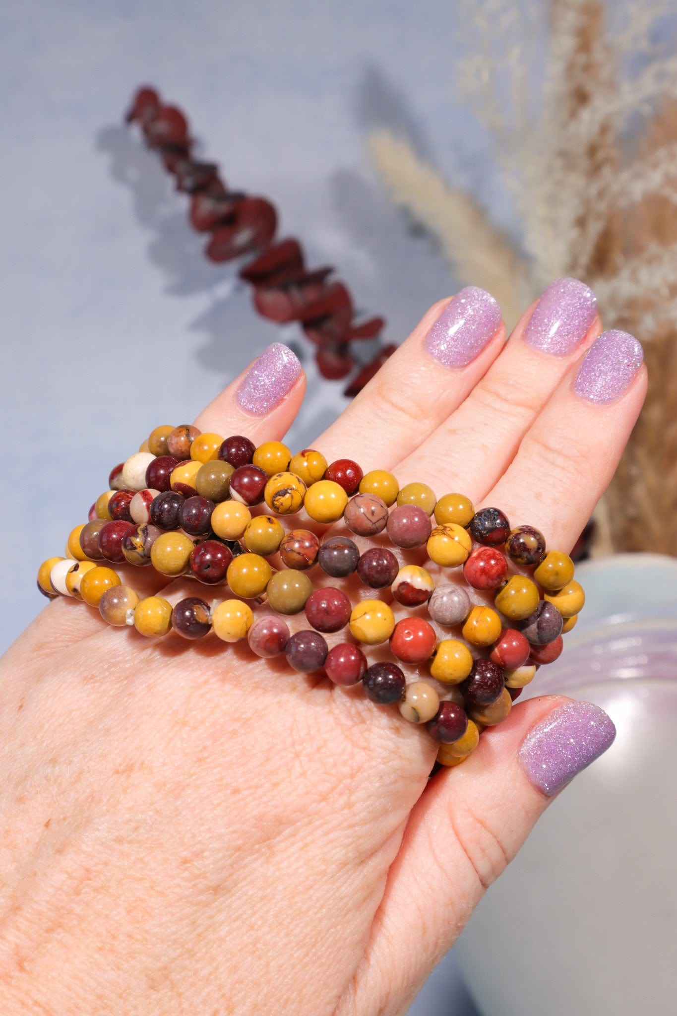 Mookaite Beaded Bracelet (Bead Size: 0.6cm), Intuitively Chosen Bracelets Tali & Loz Crystals
