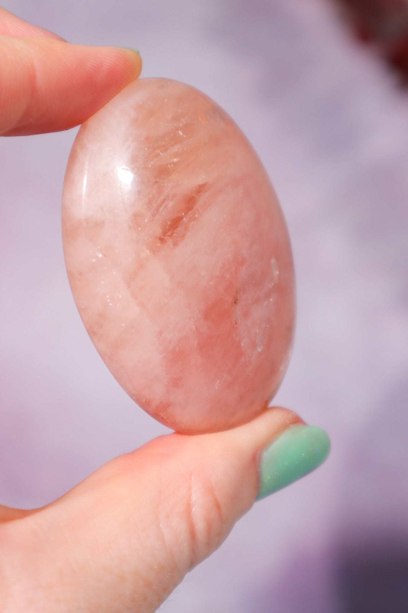 Morganite Palm Stone 5.2cm Palm Stones Tali & Loz Crystals
