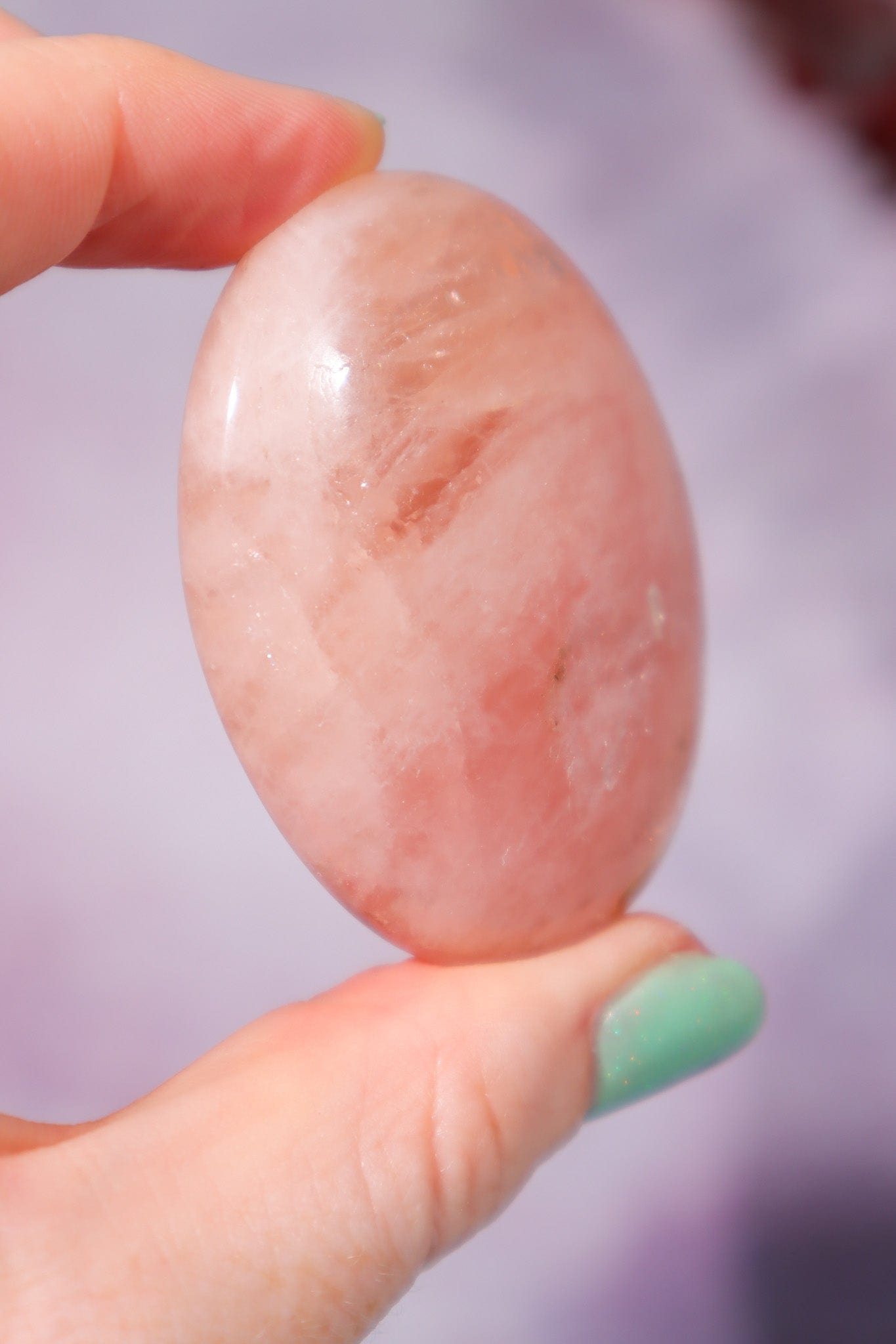 Morganite Palm Stone 5.2cm Palm Stones Tali & Loz Crystals