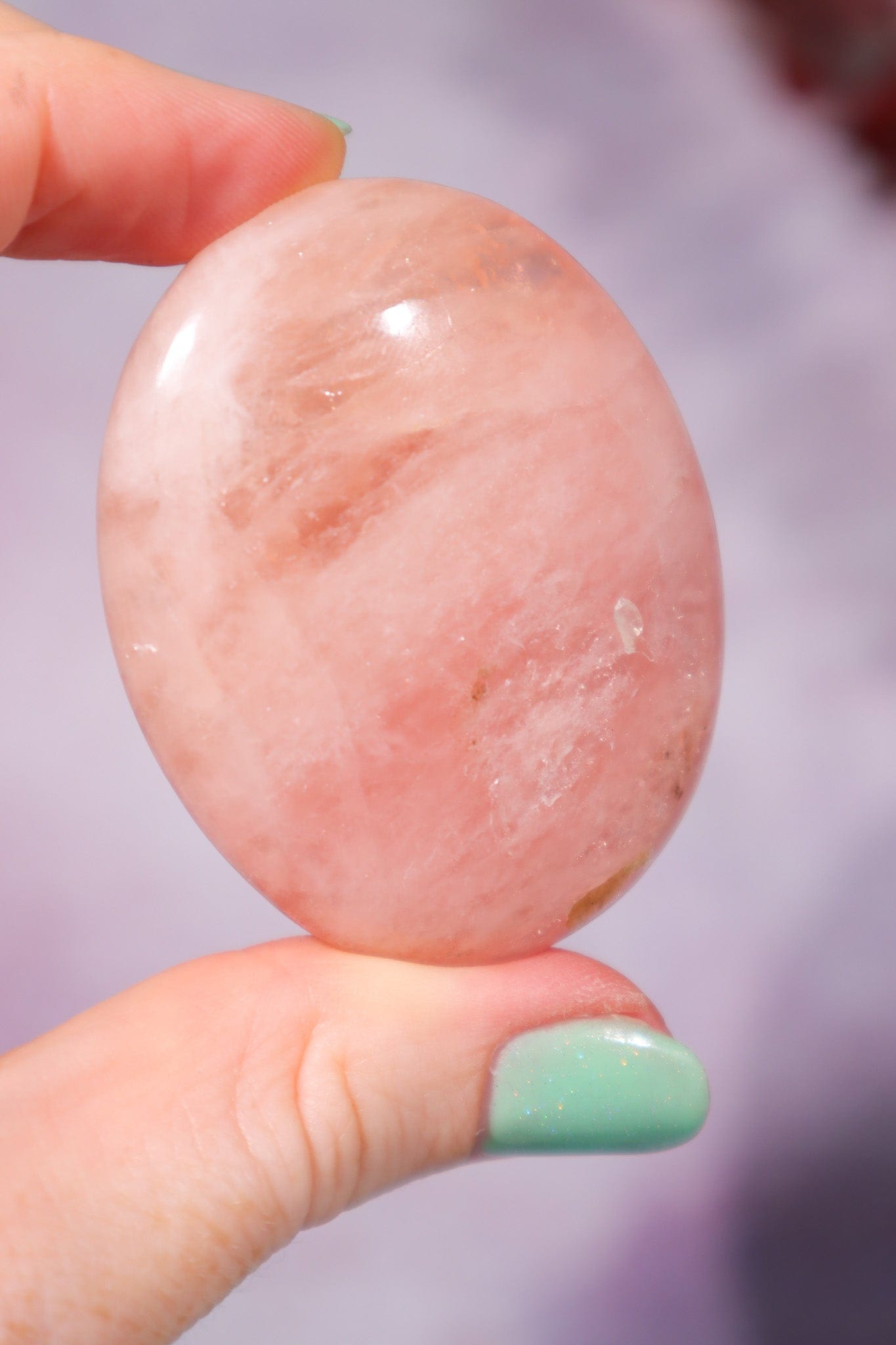 Morganite Palm Stone 5.2cm Palm Stones Tali & Loz Crystals