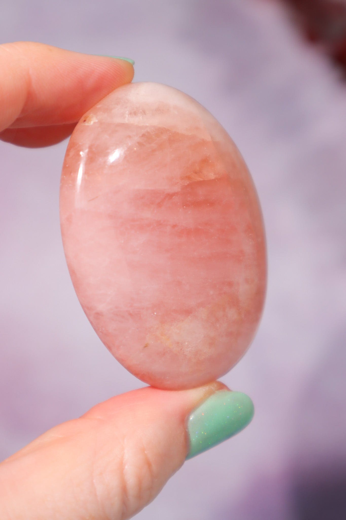Morganite Palm Stone 5.2cm Palm Stones Tali & Loz Crystals