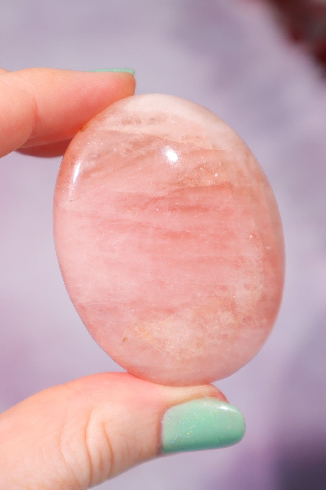 Morganite Palm Stone 5.2cm Palm Stones Tali & Loz Crystals