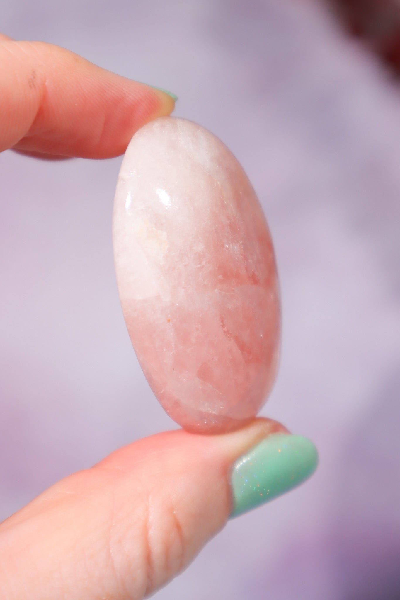 Morganite With Aquamarine Inclusion Palm Stone 4.2cm Palm Stones Tali & Loz Crystals