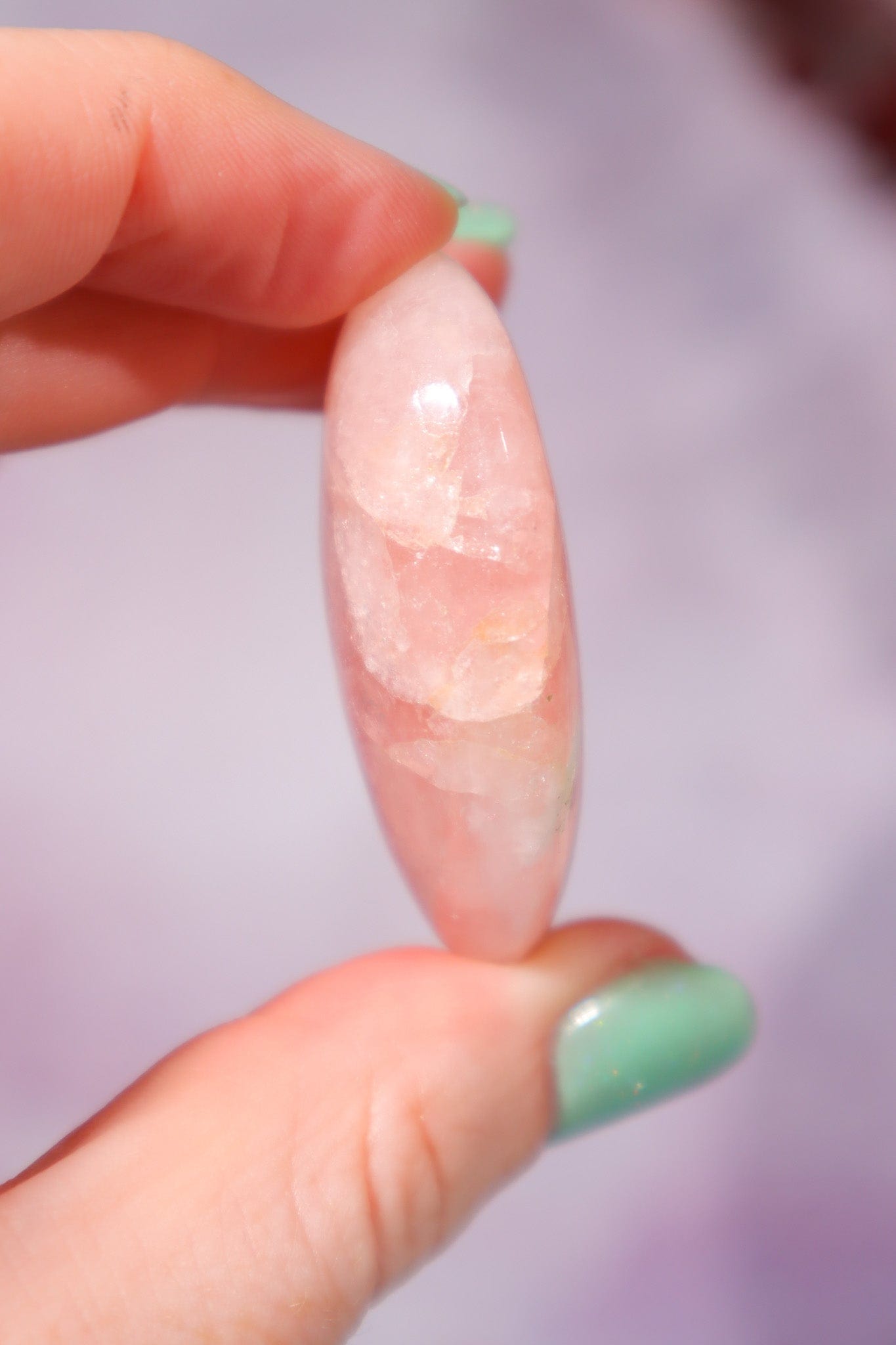 Morganite With Aquamarine Inclusion Palm Stone 4.2cm Palm Stones Tali & Loz Crystals