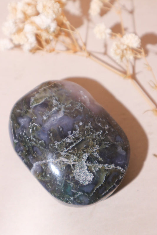 Moss Agate Palmstone 126g Palmstones Tali & Loz Crystals