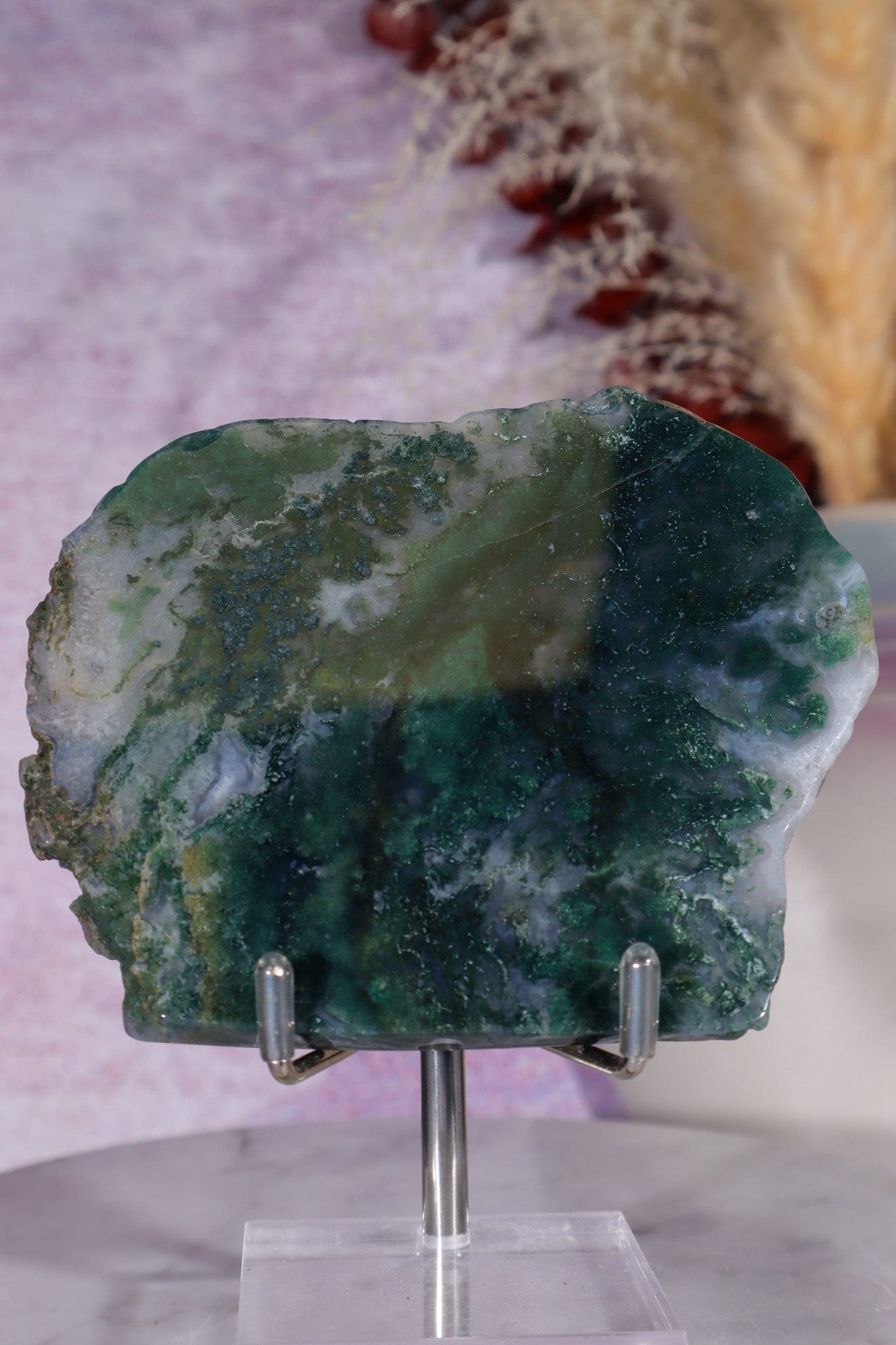 Moss Agate Slices Large 10-11cm, Intuitively Chosen Towers Tali & Loz Crystals