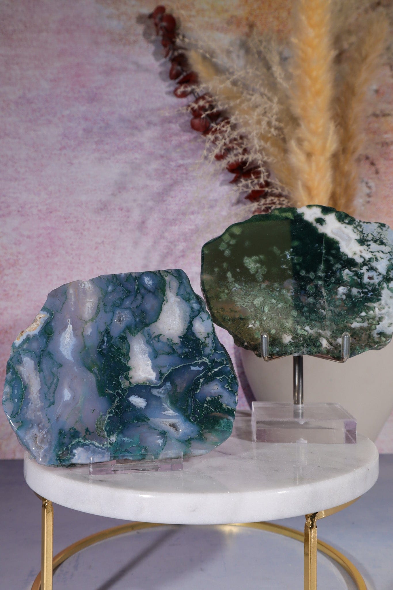 Moss Agate Slices Large 10-11cm, Intuitively Chosen Towers Tali & Loz Crystals