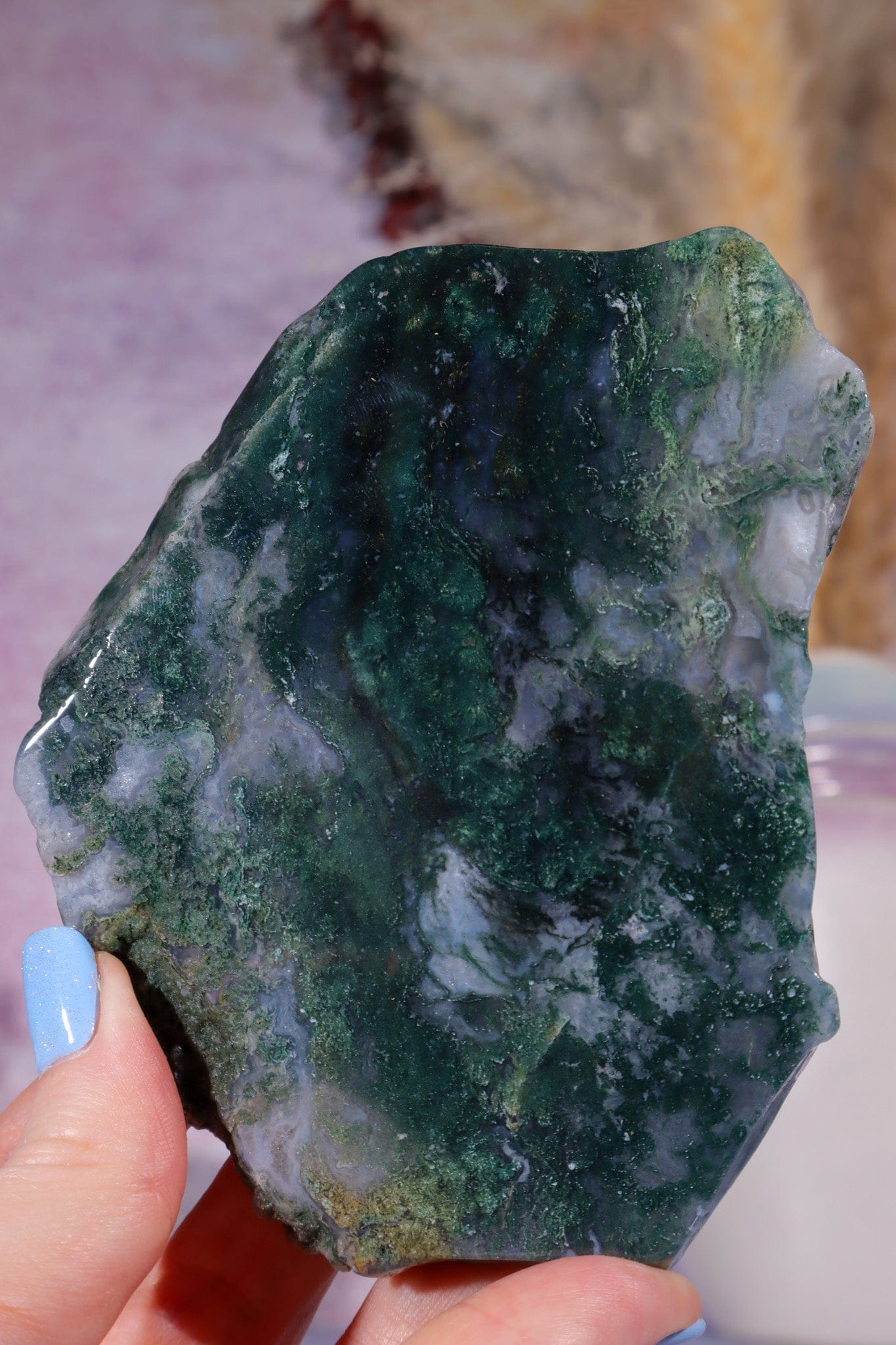 Moss Agate Slices Large 10-11cm, Intuitively Chosen Towers Tali & Loz Crystals