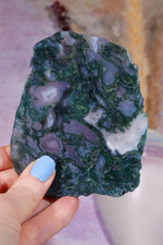 Moss Agate Slices Medium 9-10cm, Intuitively Chosen Towers Tali & Loz Crystals