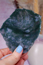 Moss Agate Slices Medium 9-10cm, Intuitively Chosen Towers Tali & Loz Crystals
