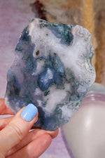 Moss Agate Slices Medium 9-10cm, Intuitively Chosen Towers Tali & Loz Crystals
