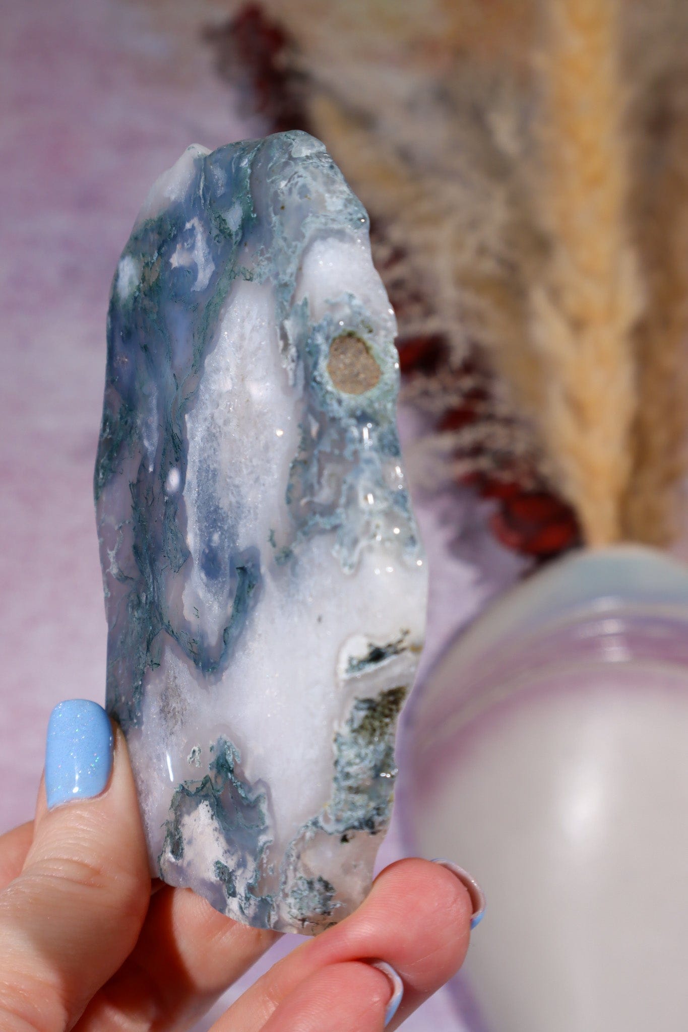 Moss Agate Slices Medium 9-10cm, Intuitively Chosen Towers Tali & Loz Crystals