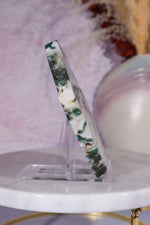 Moss Agate Slices Medium 9-10cm, Intuitively Chosen Towers Tali & Loz Crystals