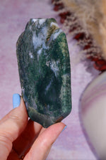 Moss Agate Slices Medium 9-10cm, Intuitively Chosen Towers Tali & Loz Crystals