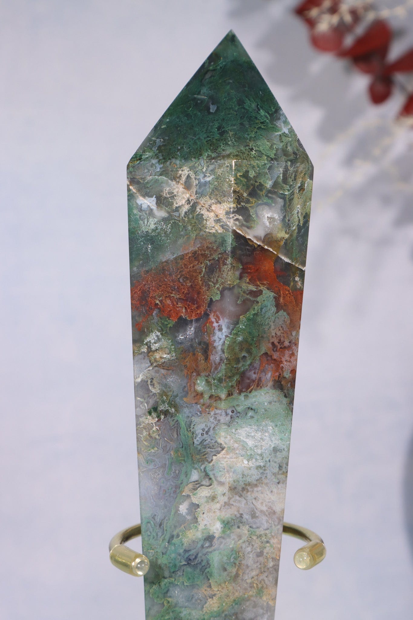 Moss Agate Wand 22cm Wand Tali & Loz Crystals