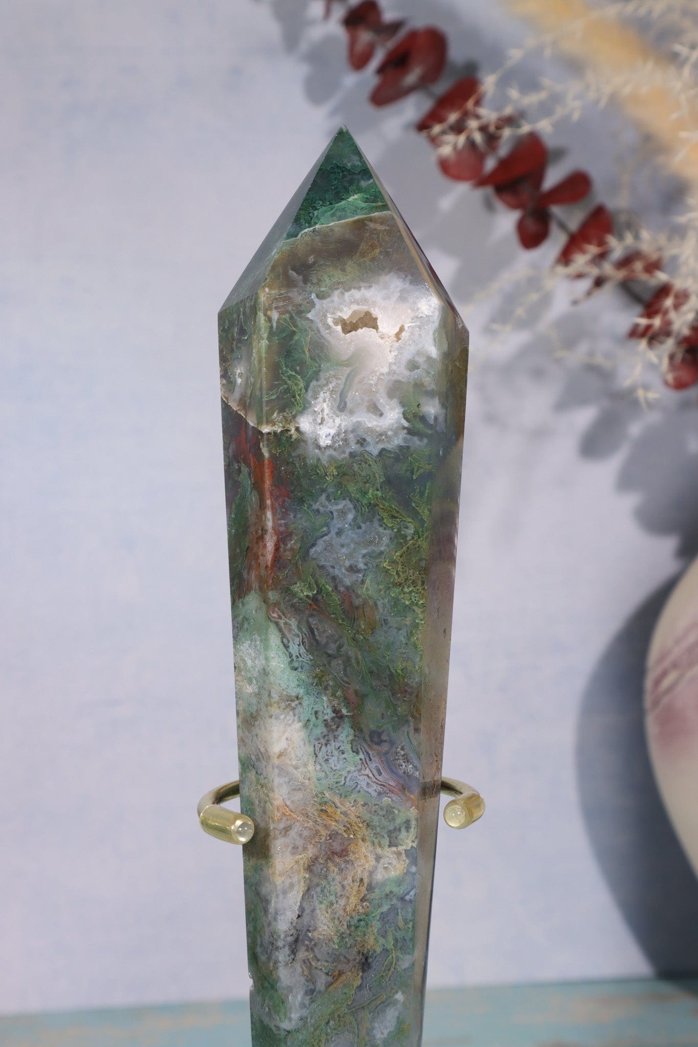 Moss Agate Wand 22cm Wand Tali & Loz Crystals