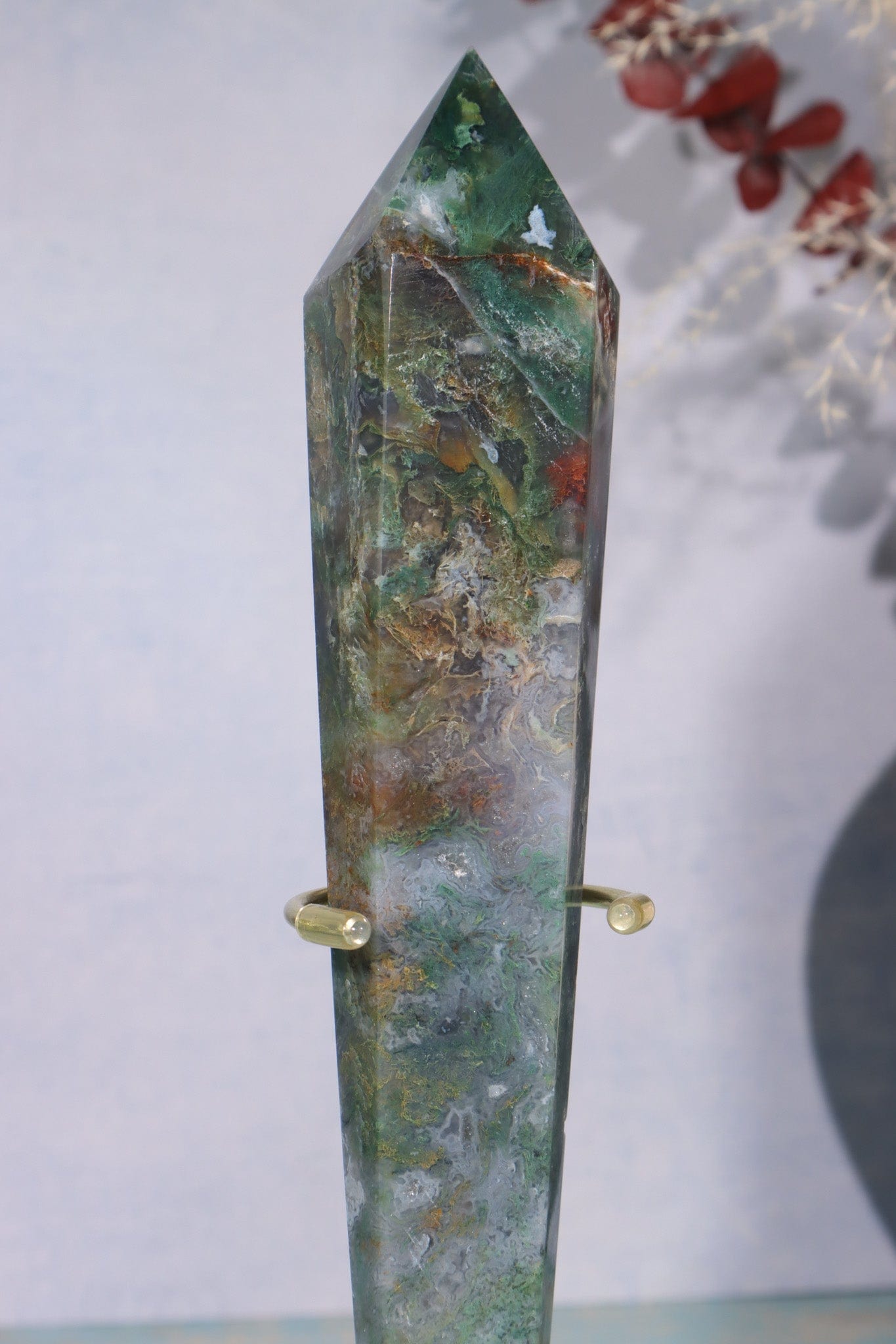 Moss Agate Wand 22cm Wand Tali & Loz Crystals