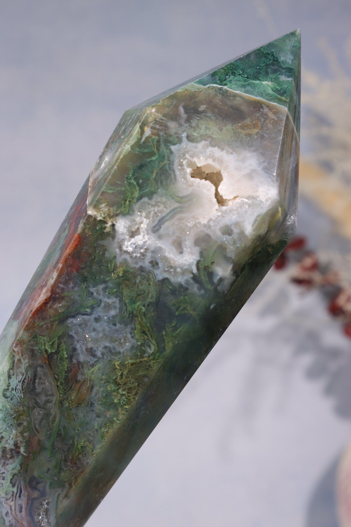 Moss Agate Wand 22cm Wand Tali & Loz Crystals