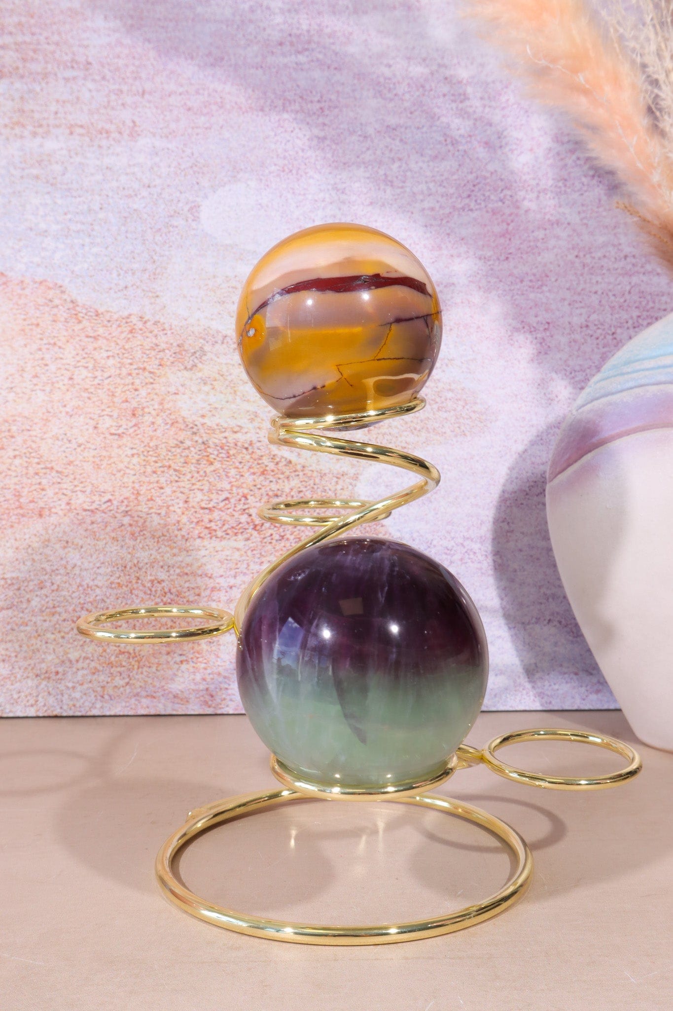 Multi Sphere Stand Gold And Silver Sphere Stands Tali & Loz Crystals