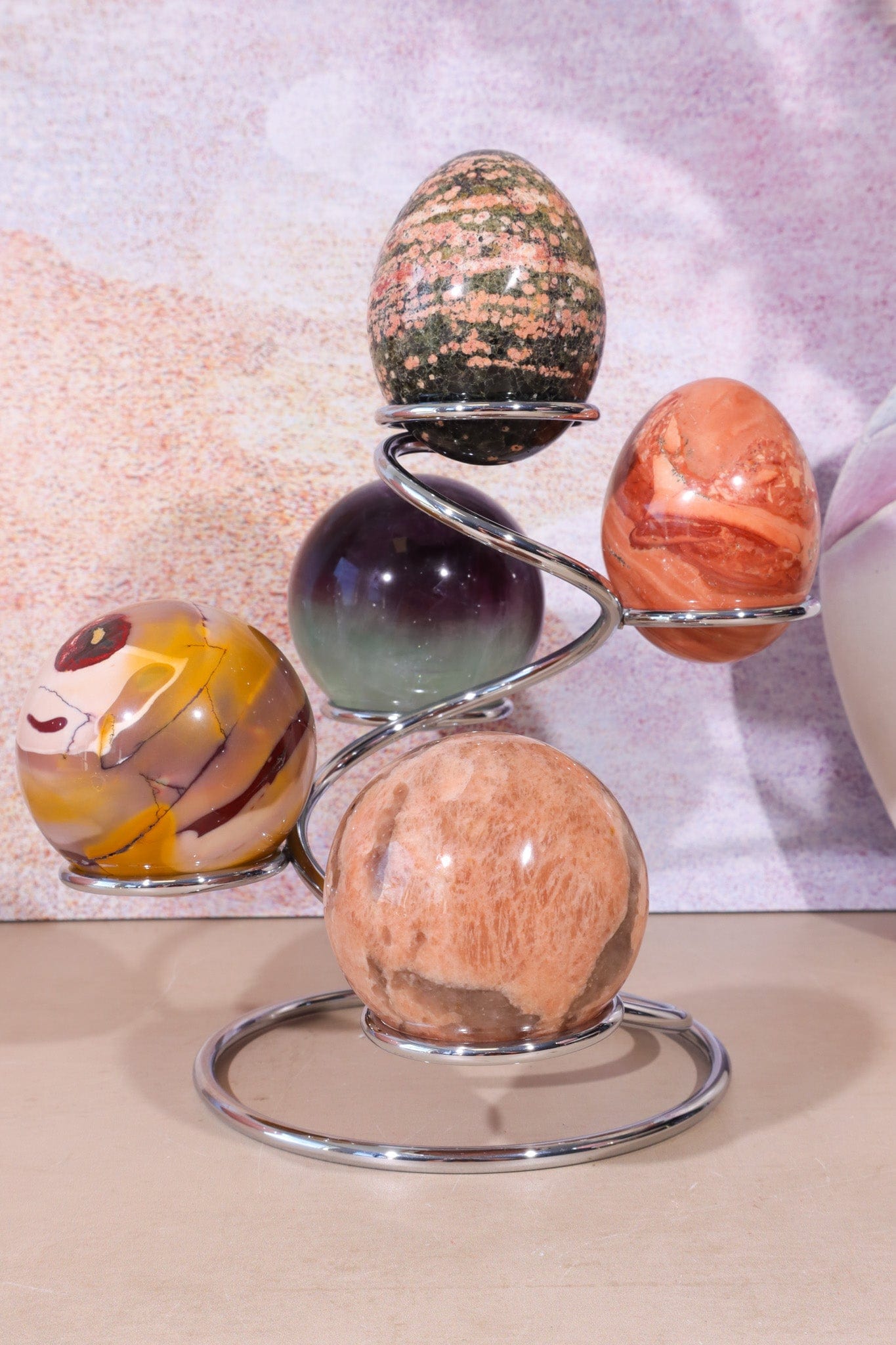 Multi Sphere Stand Gold And Silver Sphere Stands Tali & Loz Crystals