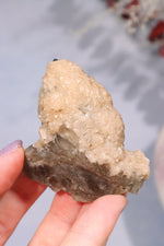 Natural Elestial Smokey Quartz Point With Calcite 6cm Points Tali & Loz Crystals