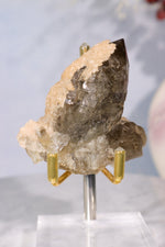 Natural Elestial Smokey Quartz Point With Calcite 6cm Points Tali & Loz Crystals