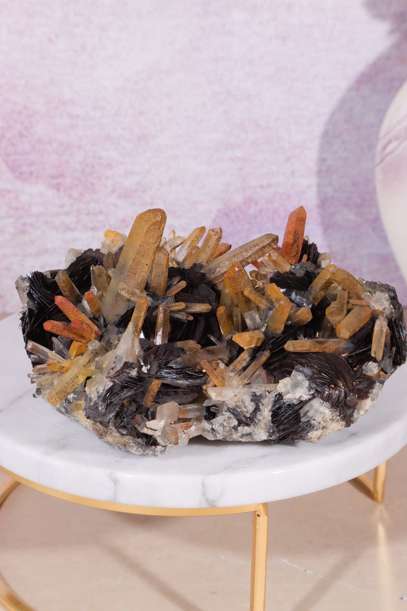 Natural Hematite Roses With Iron & Hematite Stained Quartz Specimen Specimen Tali & Loz Crystals